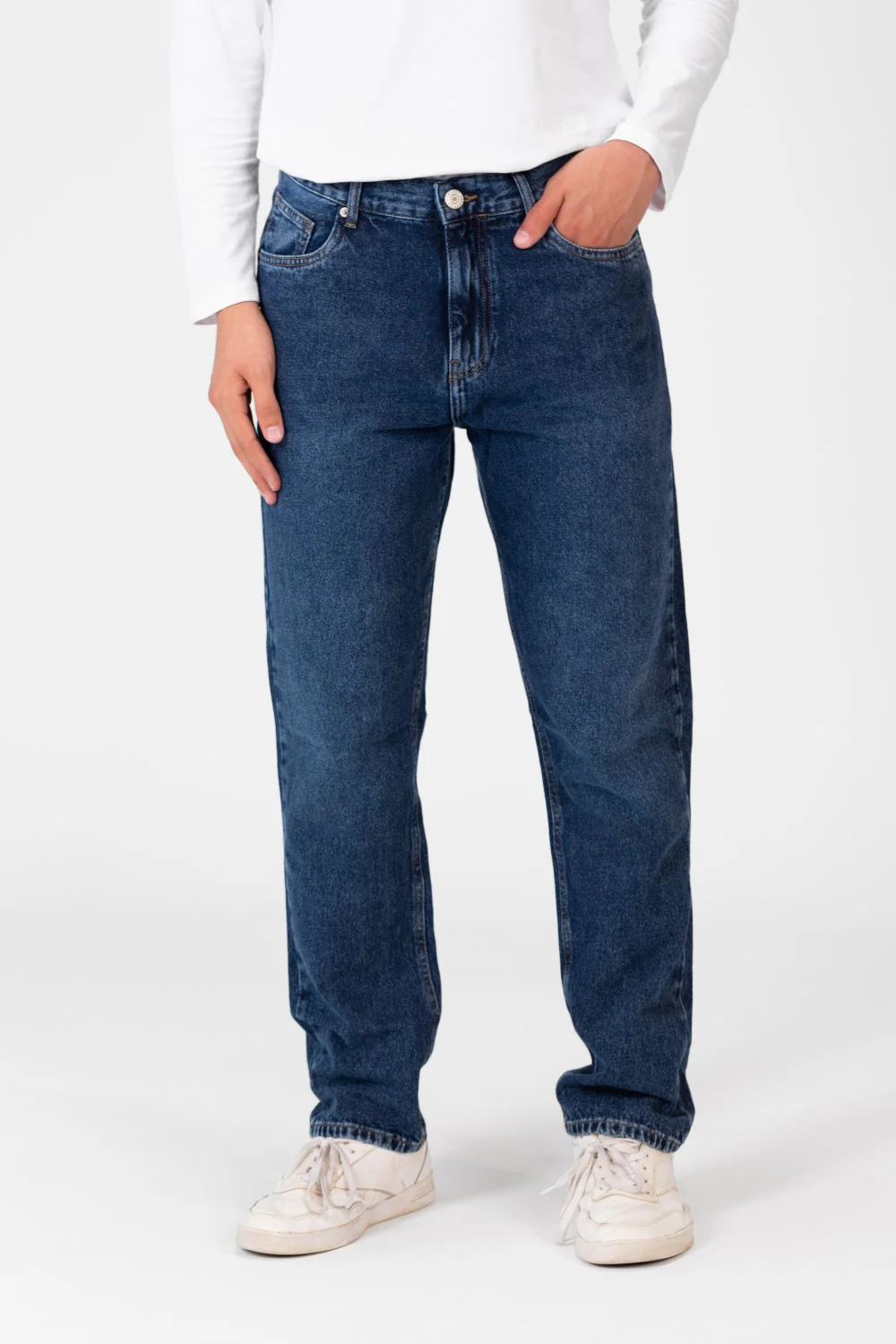 Men's Wide Leg Jeans Pants With Five Pockets And Button Front - Image 23