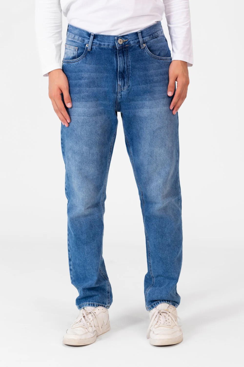 Men's Wide Leg Jeans Pants With Five Pockets And Button Front - Image 25