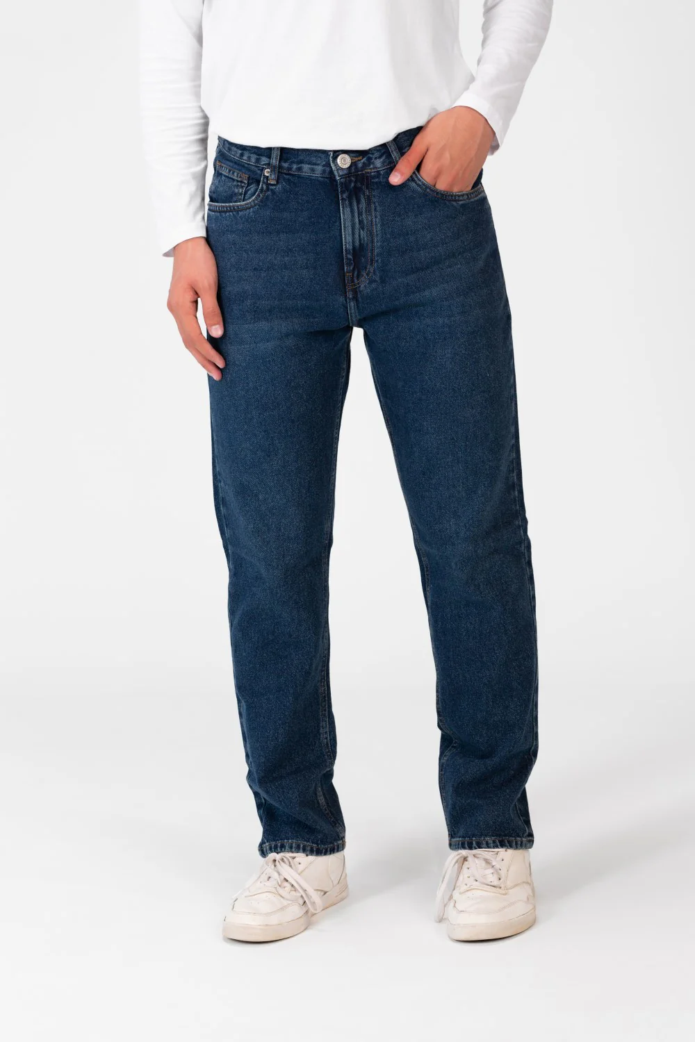 Men's Wide Leg Jeans Pants With Five Pockets And Button Front - Image 7