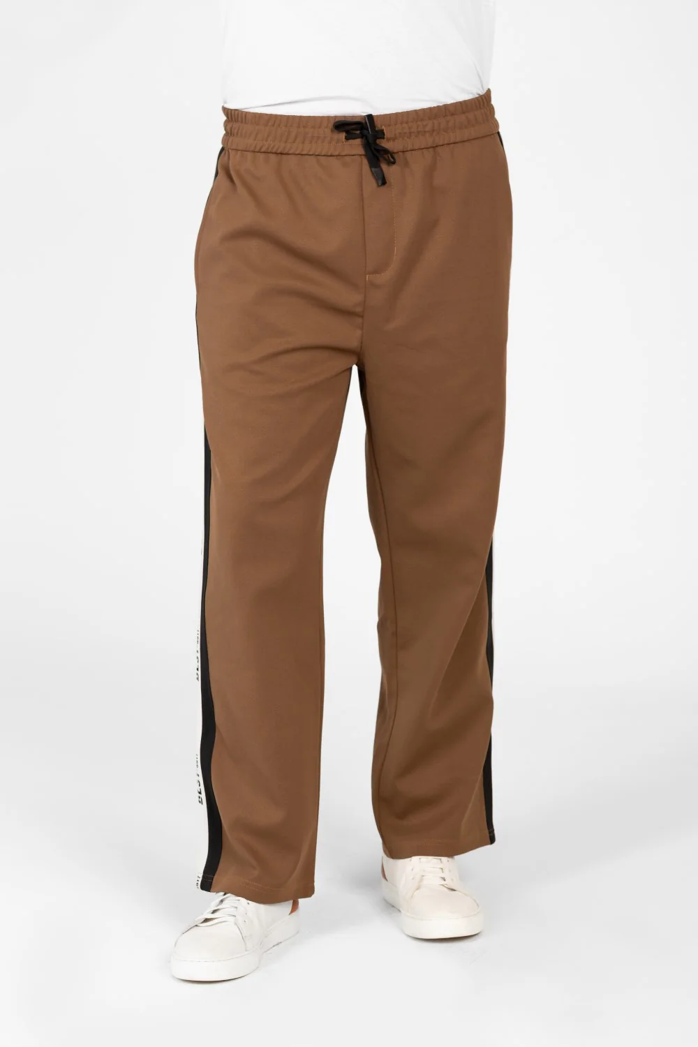 Men's Wide Leg Side Stripes Linen Sweatpants - Image 9
