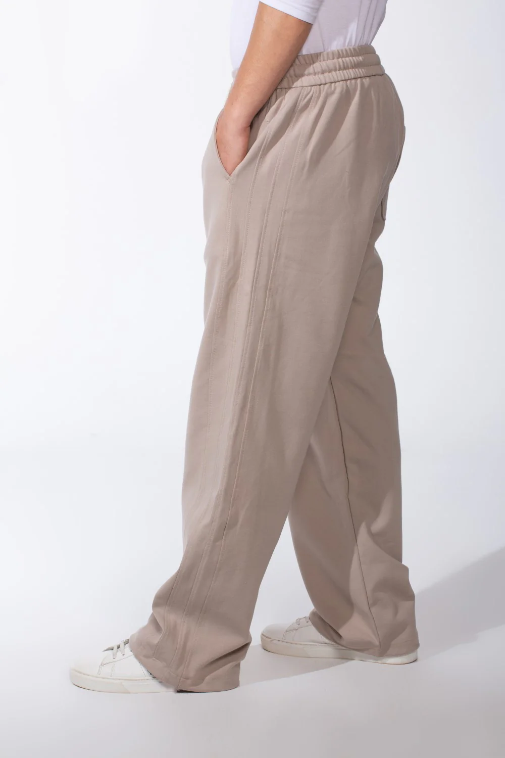 Men's Wide Leg Sweatpants Double Needle Side Seams In-Seam Side Pockets Designed - Image 3