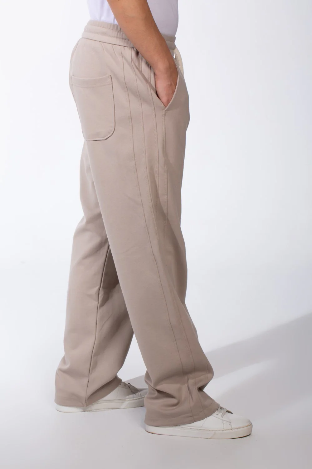 Men's Wide Leg Sweatpants Double Needle Side Seams In-Seam Side Pockets Designed - Image 4