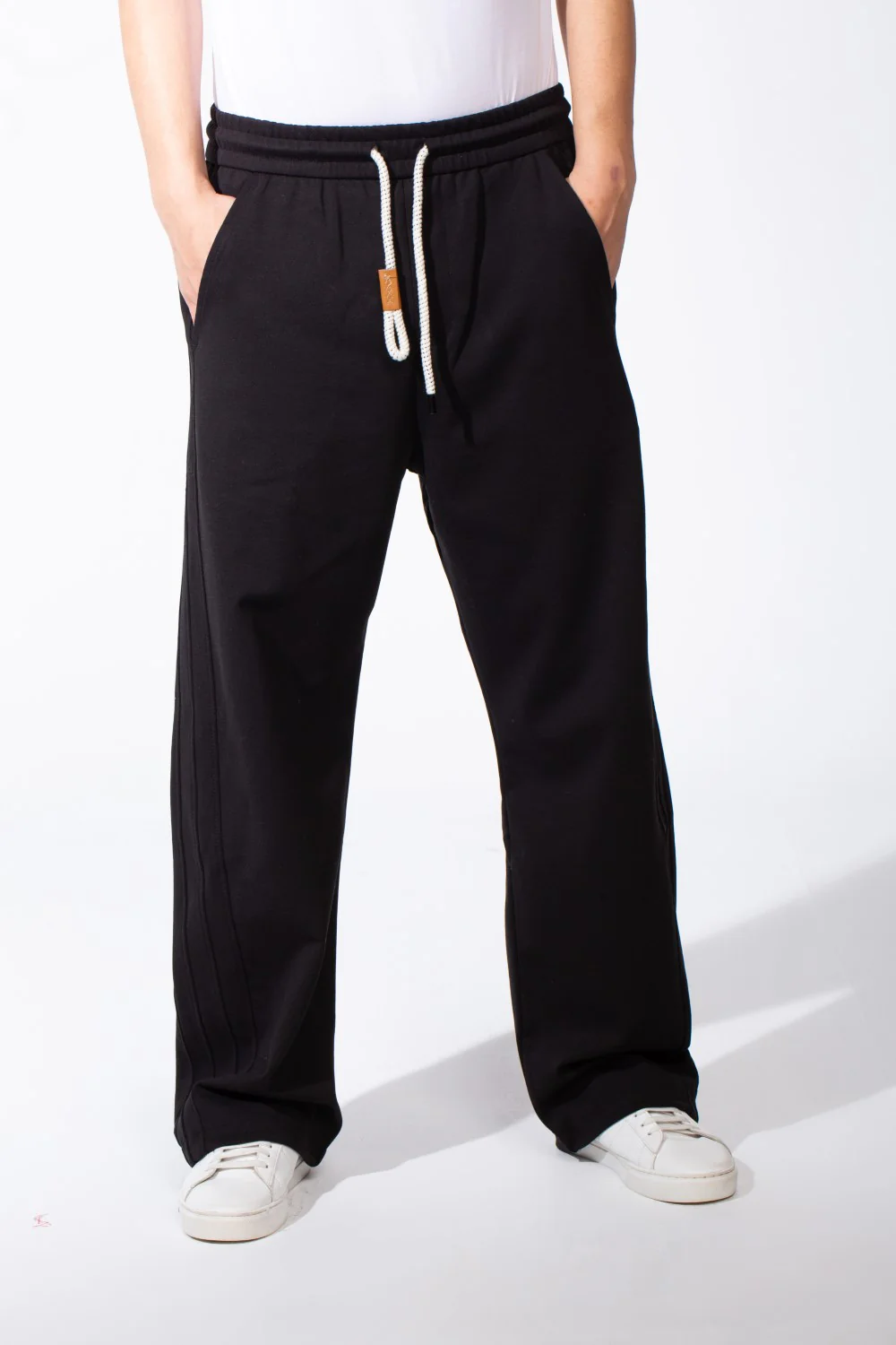 Men's Wide Leg Sweatpants Double Needle Side Seams In-Seam Side Pockets Designed - Image 5