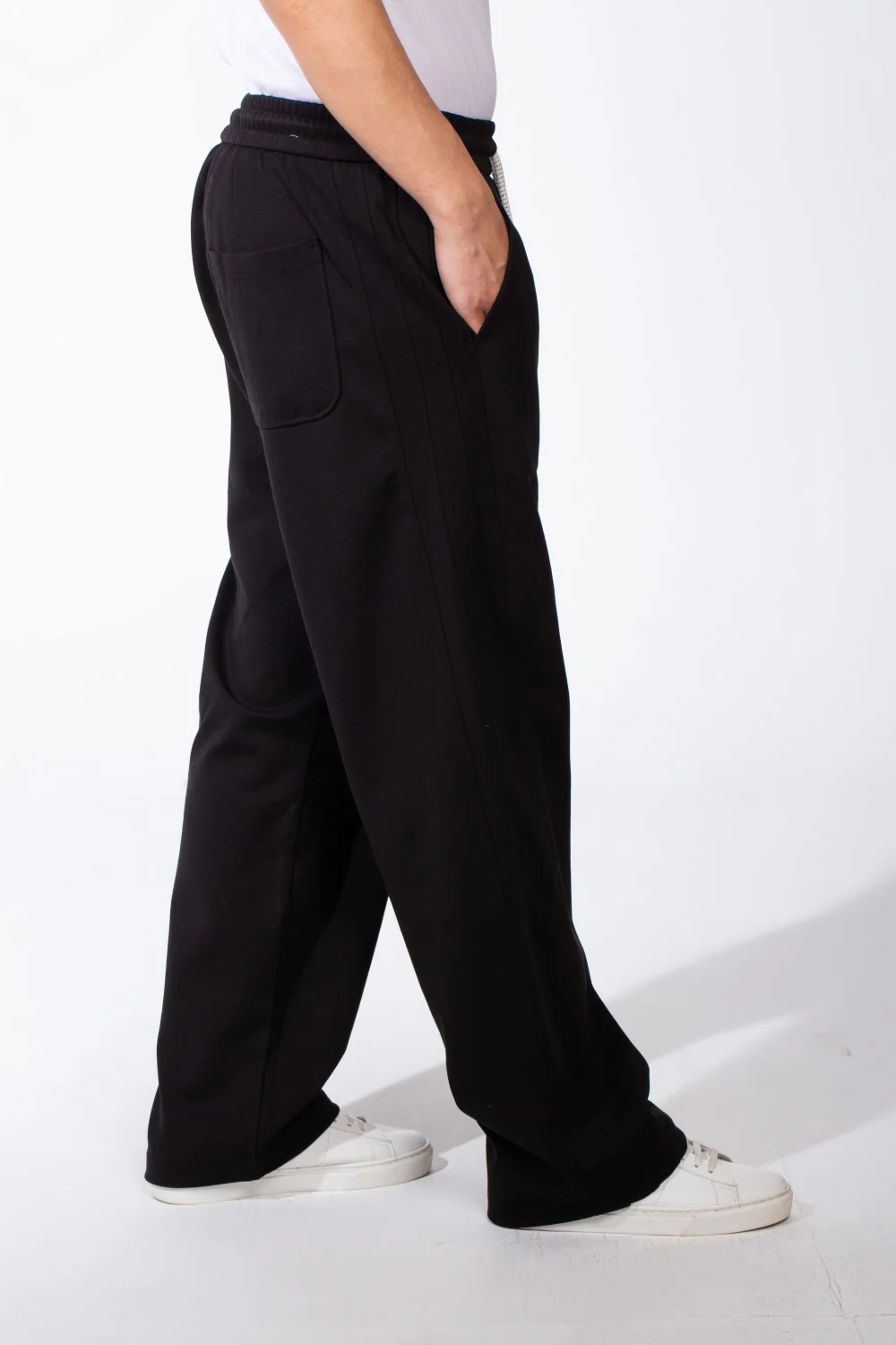 Men's Wide Leg Sweatpants Double Needle Side Seams In-Seam Side Pockets Designed - Image 8