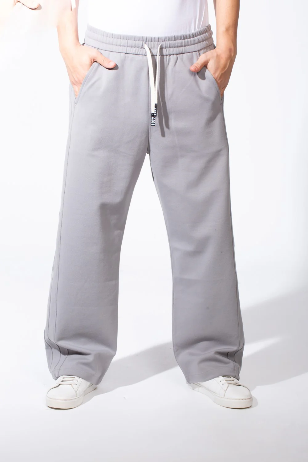 Men's Wide Leg Sweatpants Double Needle Side Seams In-Seam Side Pockets Designed - Image 9