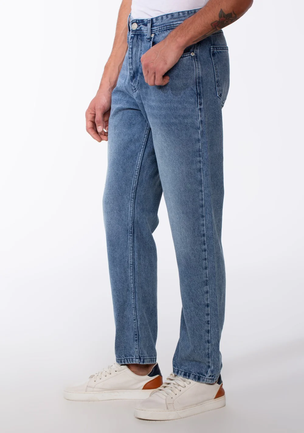 Men's Wide Leg Tomato Jeans Pants With Pockets - Image 4