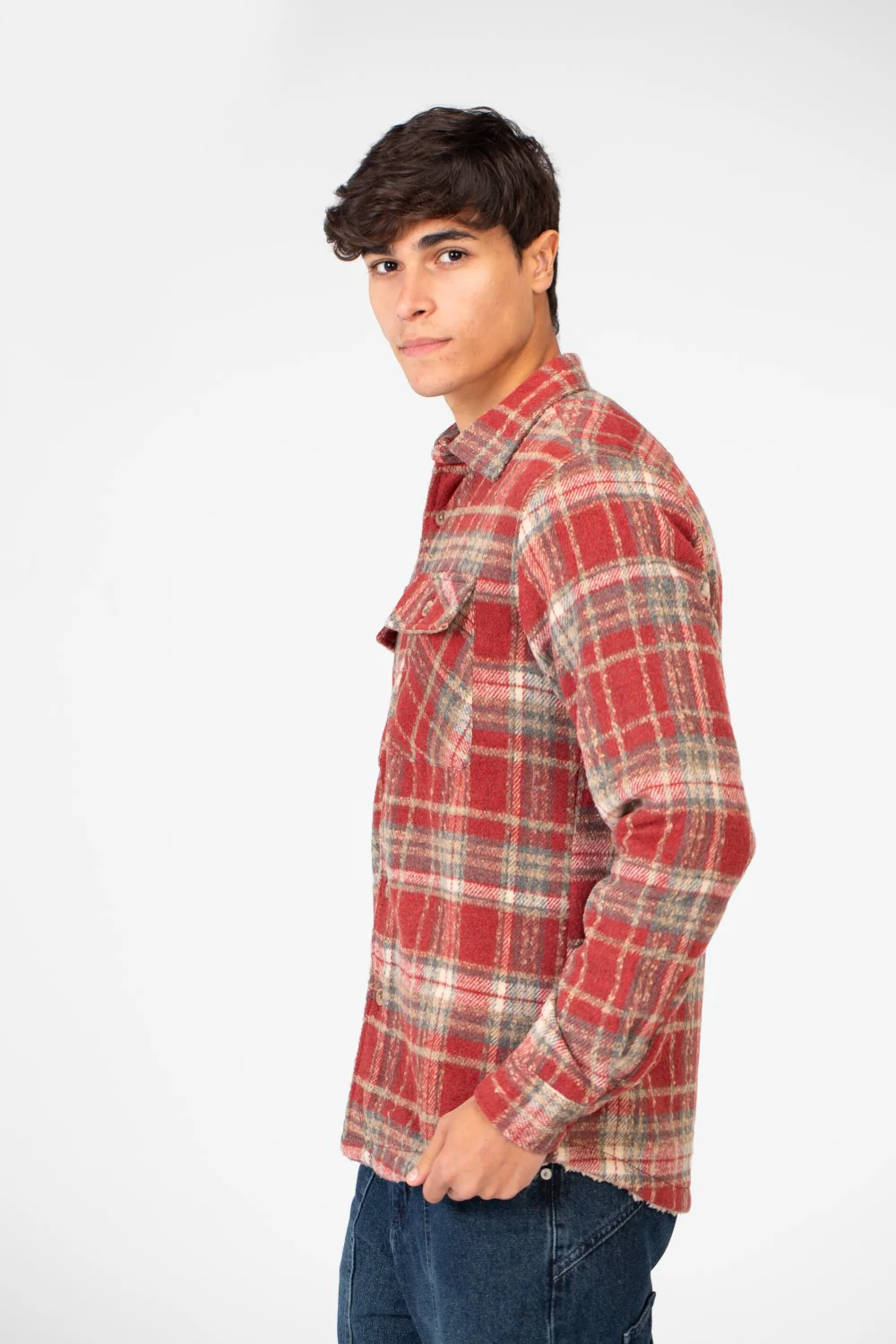 Men's Winter Fur Padded Shirt With Front Pockets - Image 7