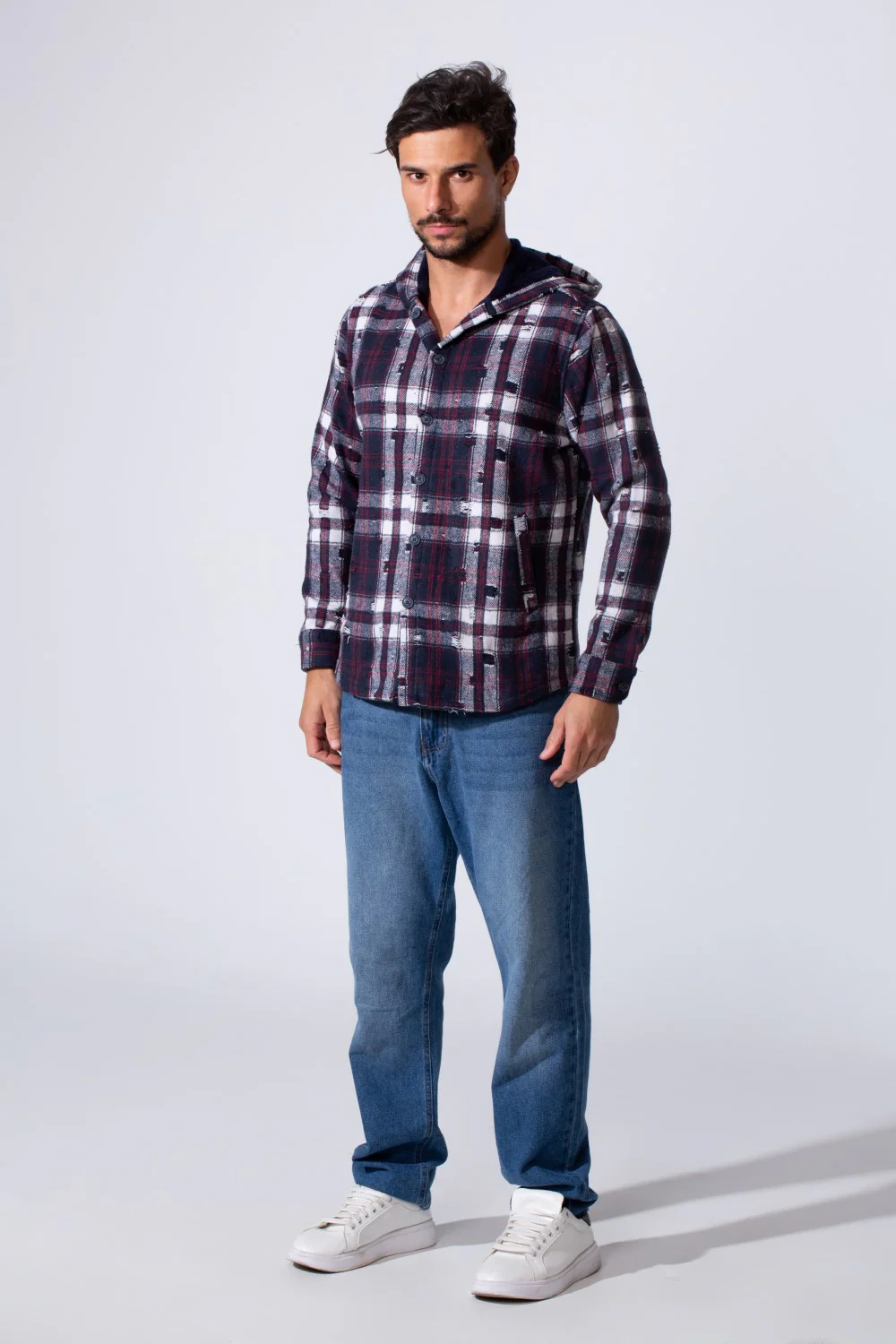 Men's Winter Padded Slim Fit Long Sleeve Shirt - Image 12