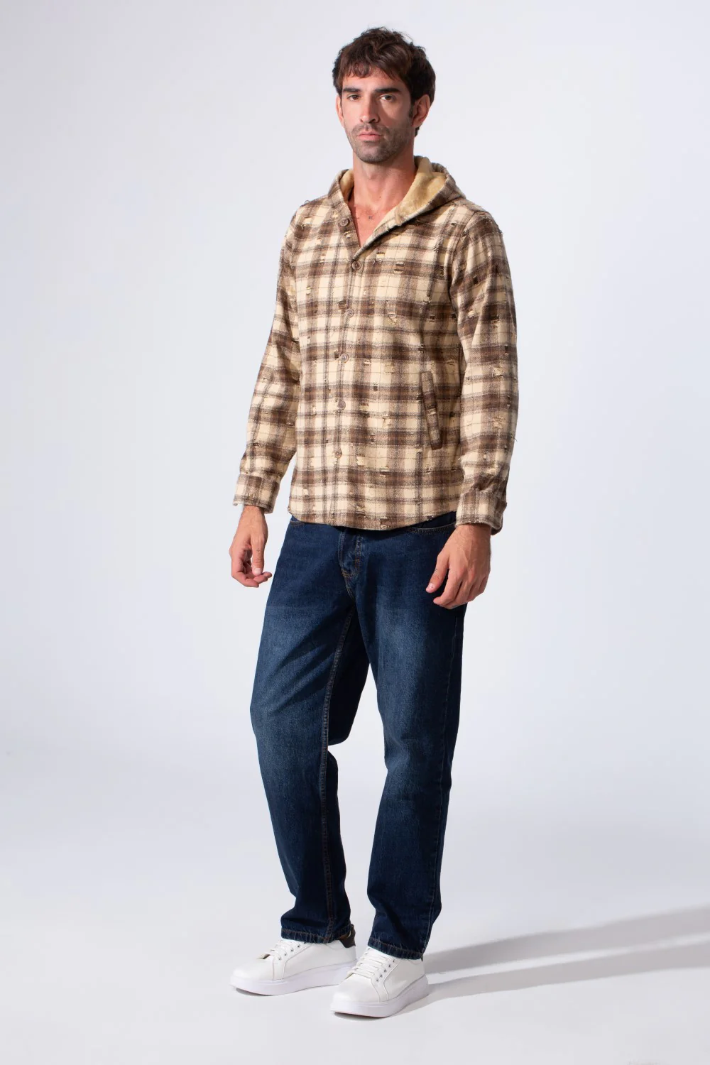 Men's Winter Padded Slim Fit Long Sleeve Shirt - Image 4