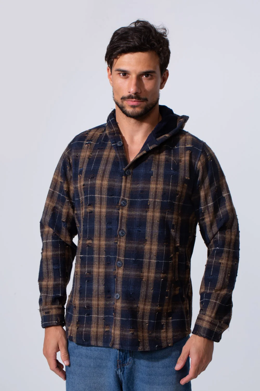 Men's Winter Padded Slim Fit Long Sleeve Shirt - Image 5