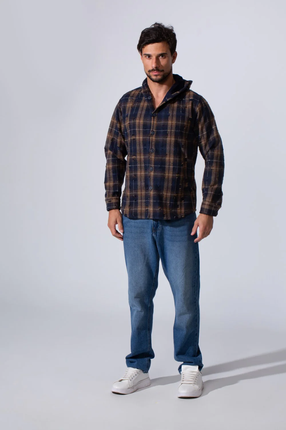 Men's Winter Padded Slim Fit Long Sleeve Shirt - Image 8