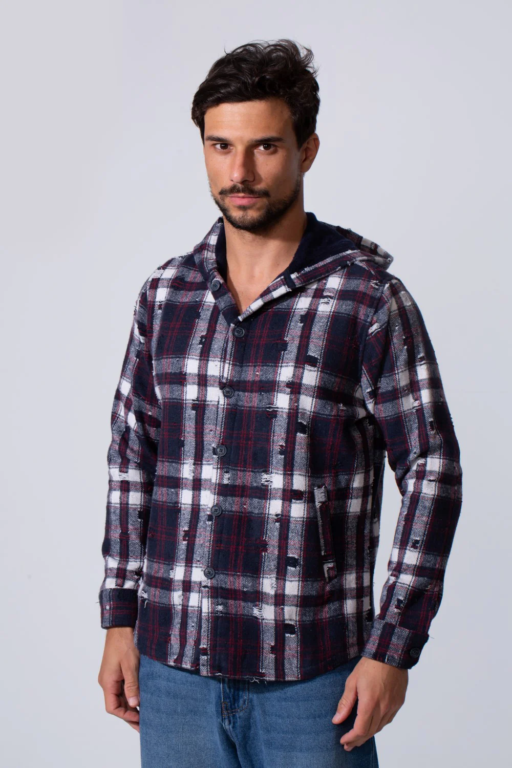 Men's Winter Padded Slim Fit Long Sleeve Shirt - Image 9