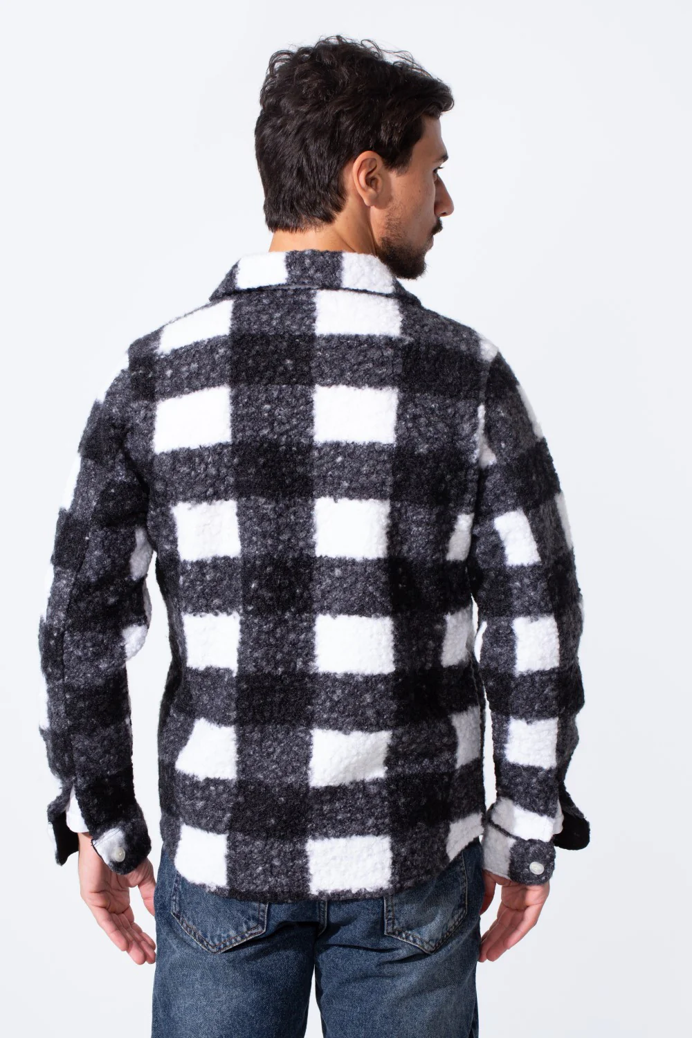 Men's Winter Wool Slim Fit Long Sleeves Shirt With Pockets - Image 2