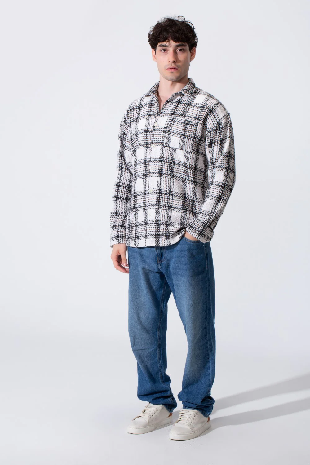 Men's Winter Wool Slim Fit Shirt With Front Pocket And Long Sleeves - Image 12