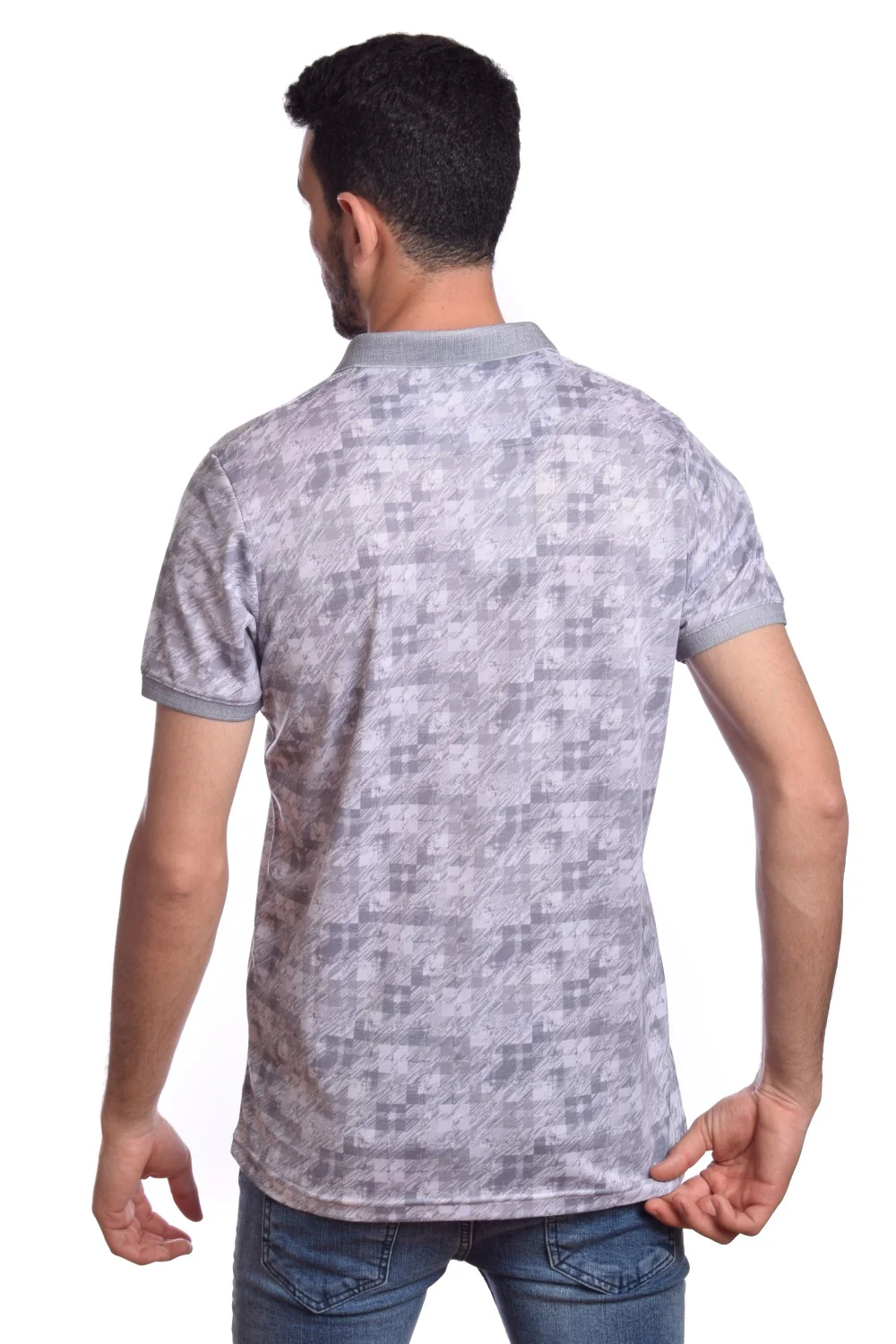 Men's With Zipper Polo Neck Short Sleeve Classic Style T-shirt - Image 2