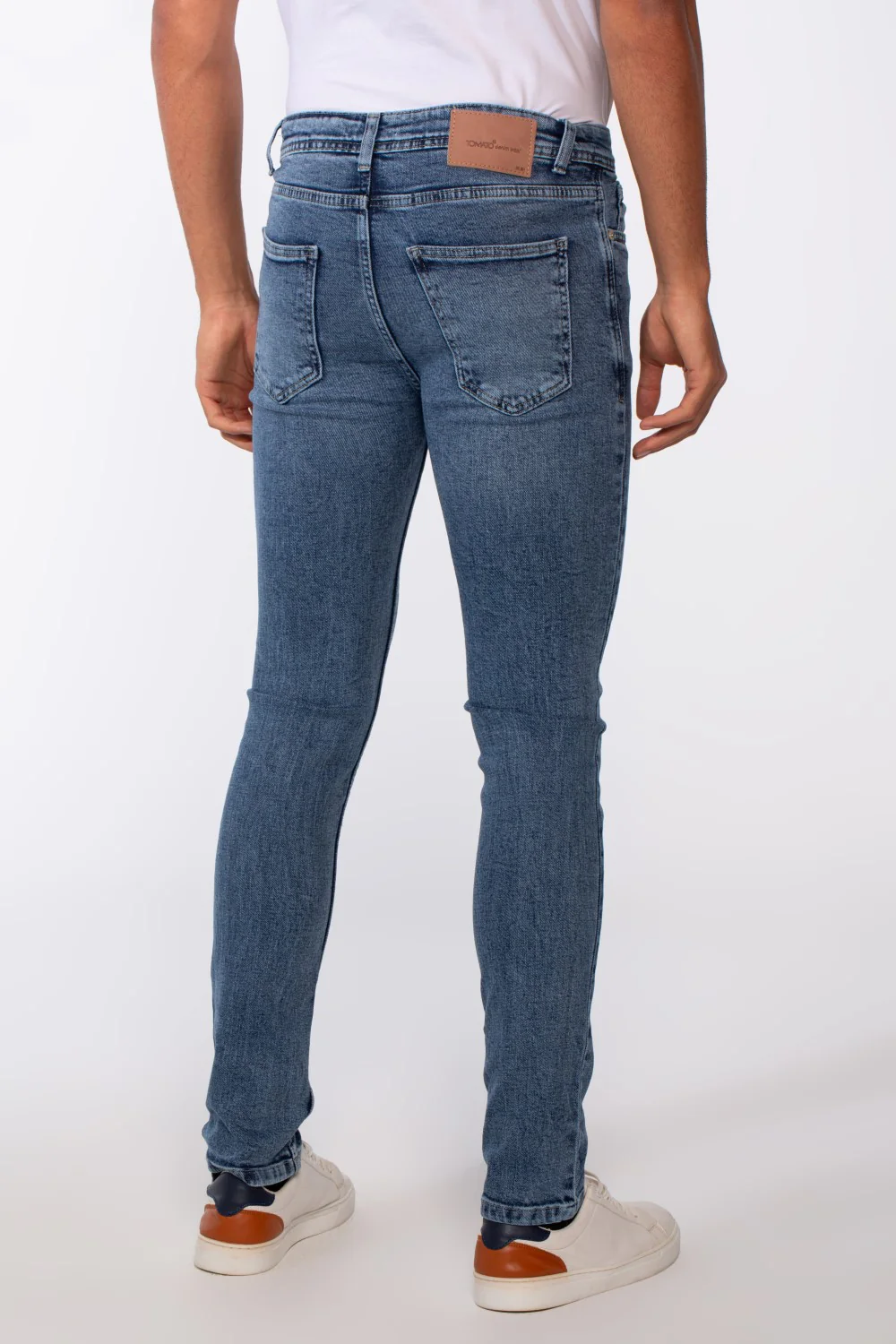 Men's Worn Look Slim Fit Jeans Pants - Image 2