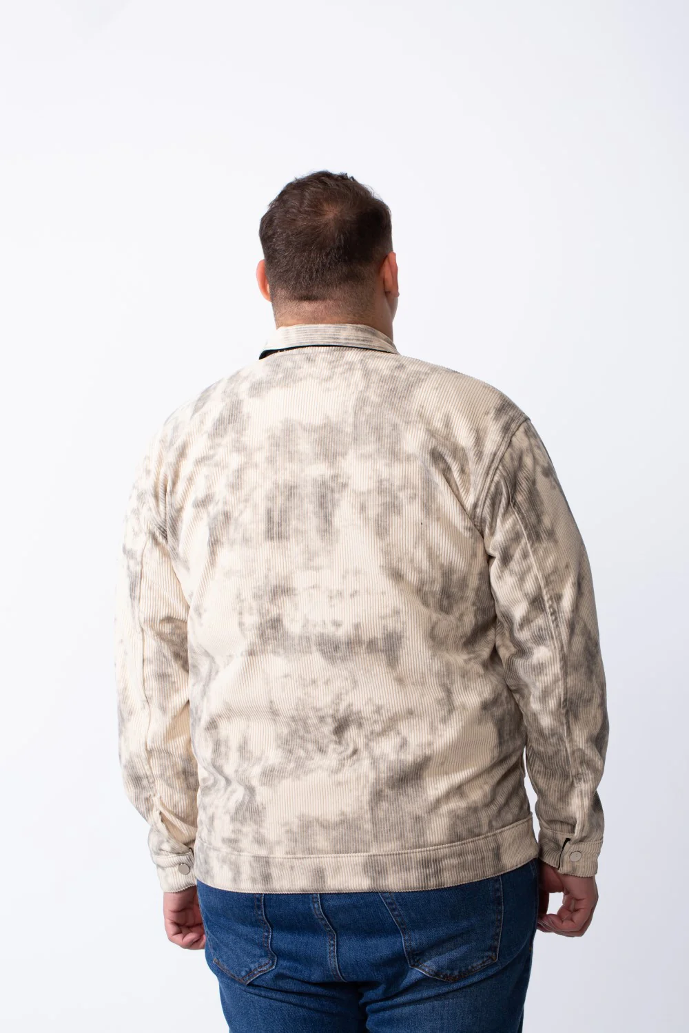 Men's Classic Neck With Marble Pattern Flap Closure Chest Pockets Textured Ripped Fabric Tomato Store Big Size Slim Fit Jacket - Image 2