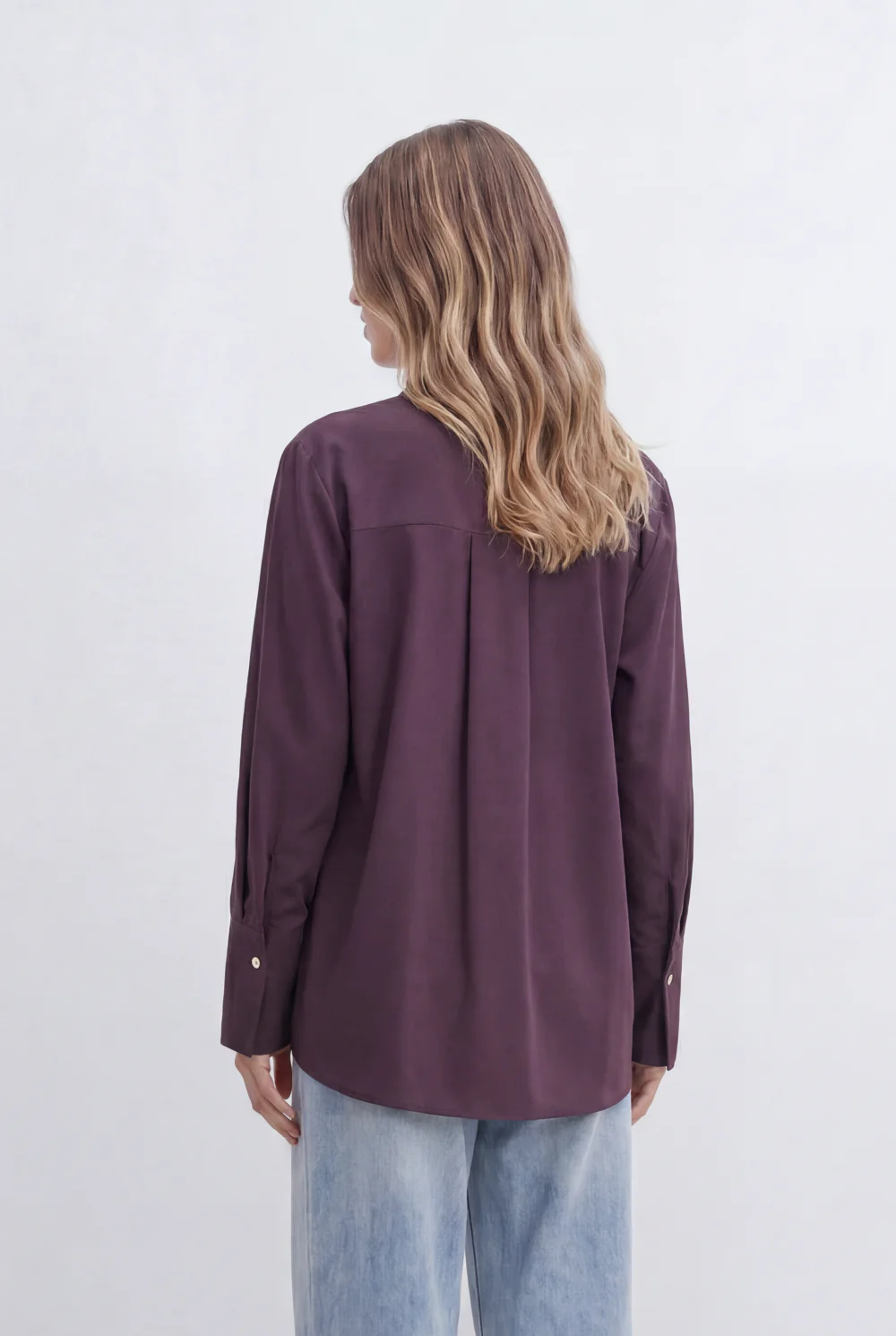 Women’s Tomato Store Blouse Clean Concealed Placket Sharp Collar Wide Cuffs - Image 10
