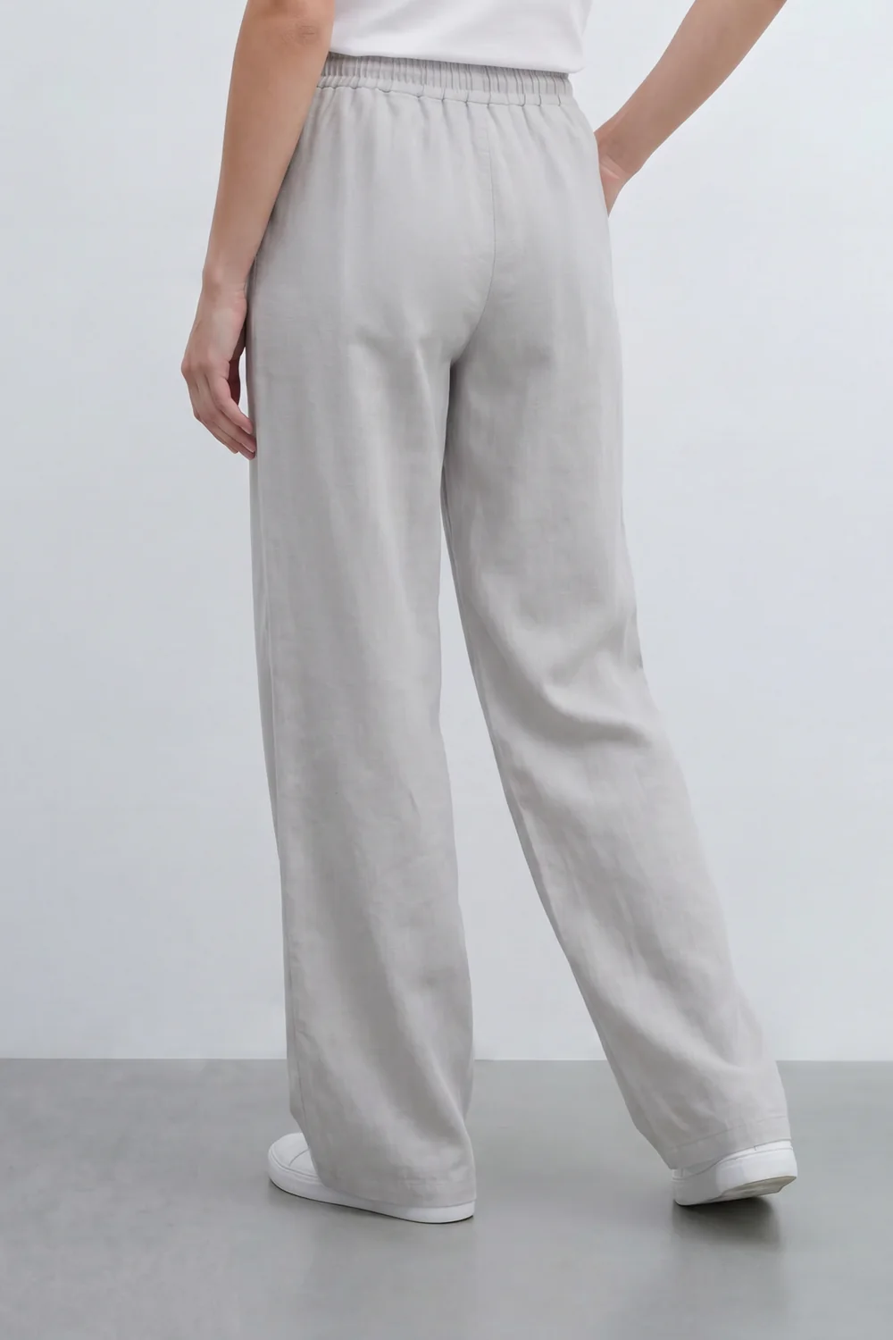 Women’s Tomato Store Breeze Drawcord Straight Pants With Linen Look Slub Texture Plain Washed Surface - Image 6