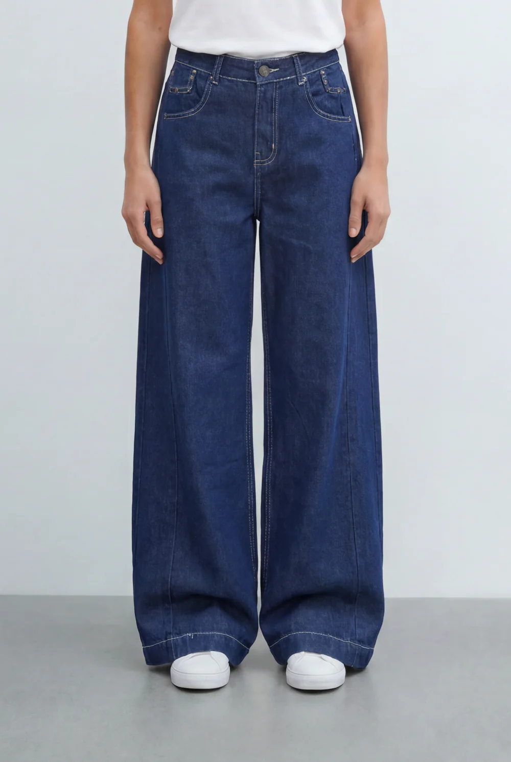 Women’s Tomato Store Dark Wash Palazzo Jeans Pants High Rise Waist Extra Wide Leg Shape