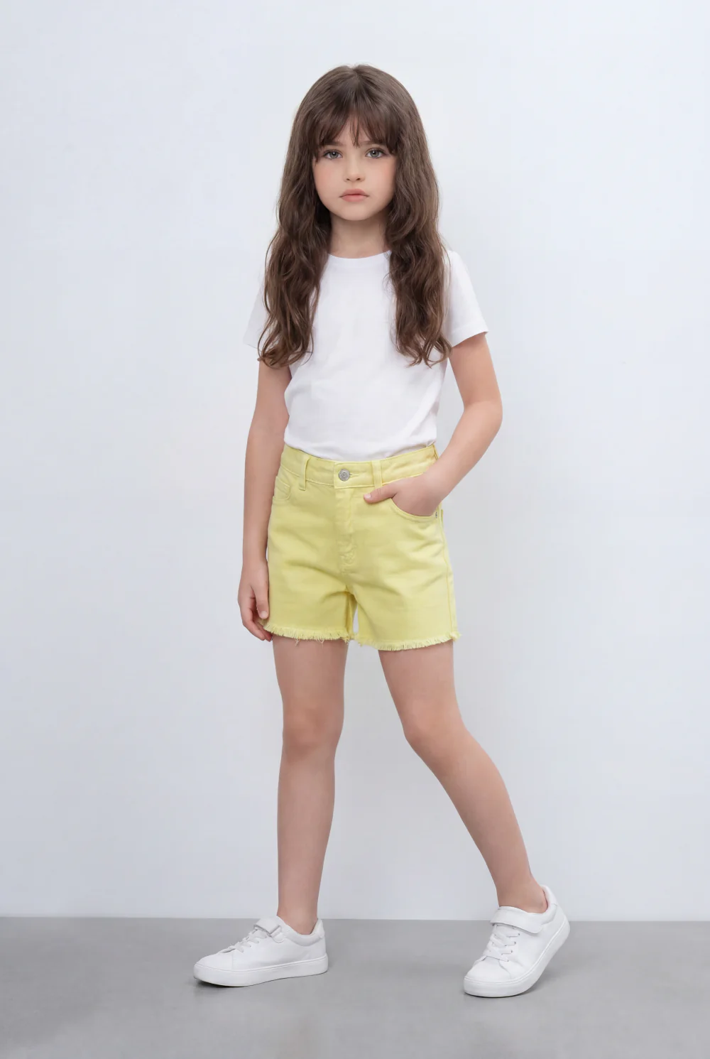 Girl’s Tomato Store Denim Short Classic Five Pocket Design Raw Frayed Hem Regular Fit - Image 15