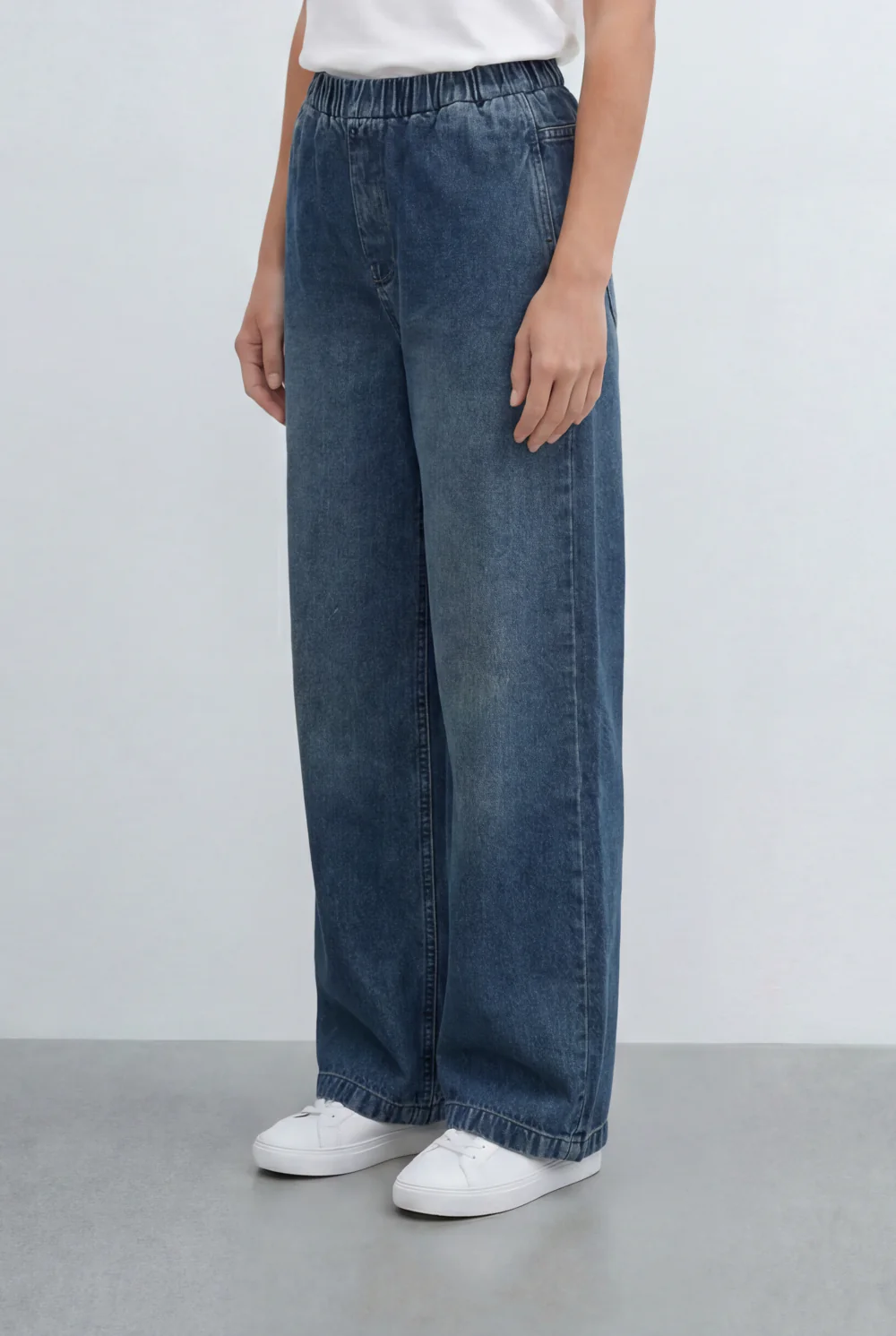 Women’s Tomato Store Drawstring Denim Used Effect Pants Elastic Waist Comfort Fit - Image 7