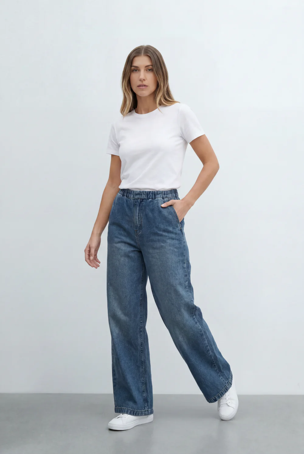 Women’s Tomato Store Drawstring Denim Used Effect Pants Elastic Waist Comfort Fit - Image 8