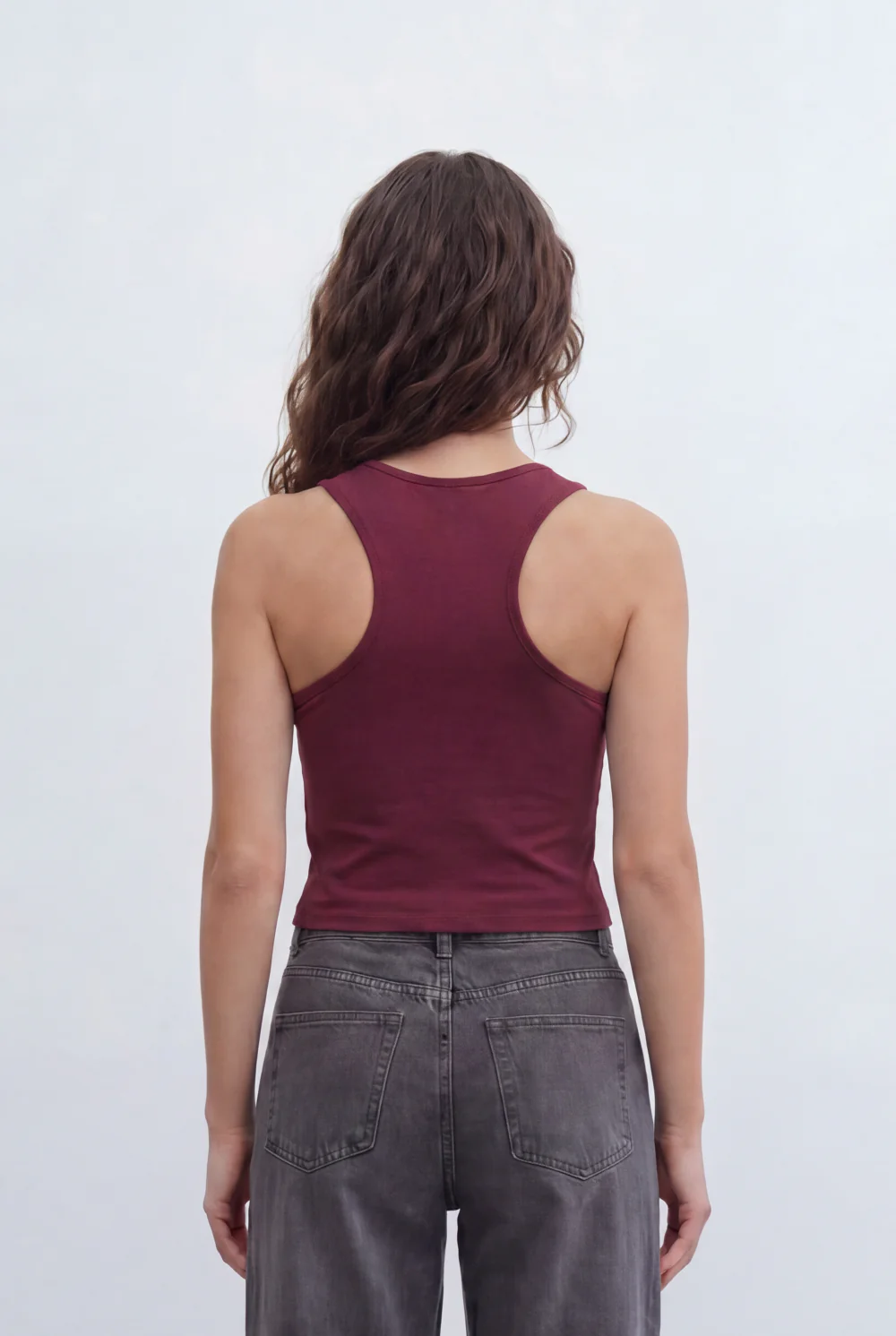 Women’s Tomato Store Everyday Rib Fitted T-Shirt Top With Fine Vertical Rib Texture Smooth Solid Surface Front Back Finish Body Hugging Shape - Image 10