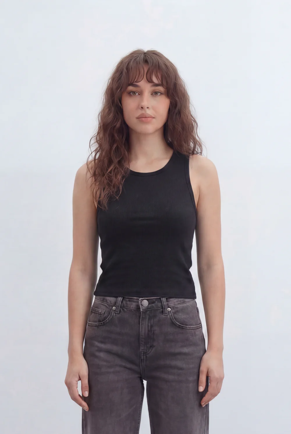 Women’s Tomato Store Everyday Rib Fitted T-Shirt Top With Fine Vertical Rib Texture Smooth Solid Surface Front Back Finish Body Hugging Shape - Image 5