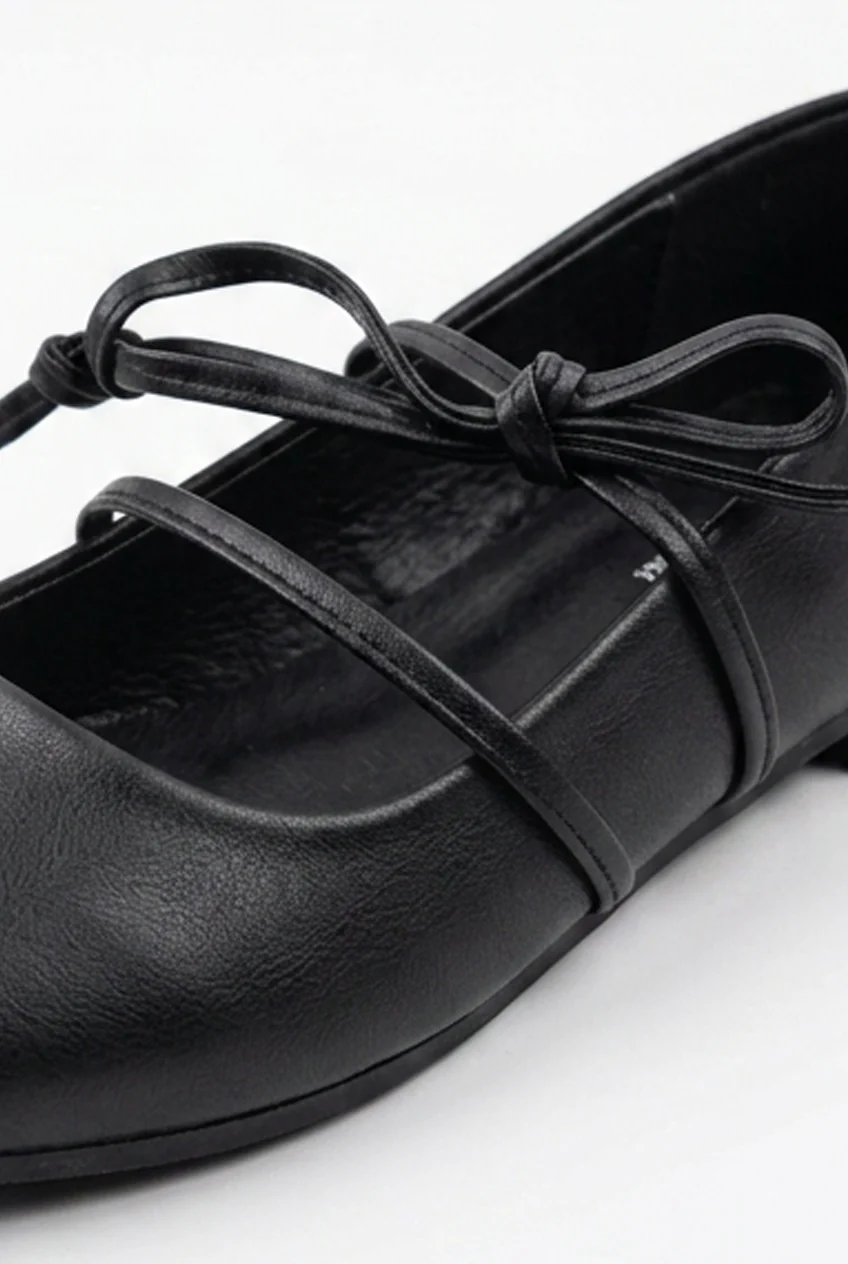 Women’s Tomato Store Lace Up Ballet Flats Shoes Minimal Slip On Design Delicate Tie Detail - Image 2