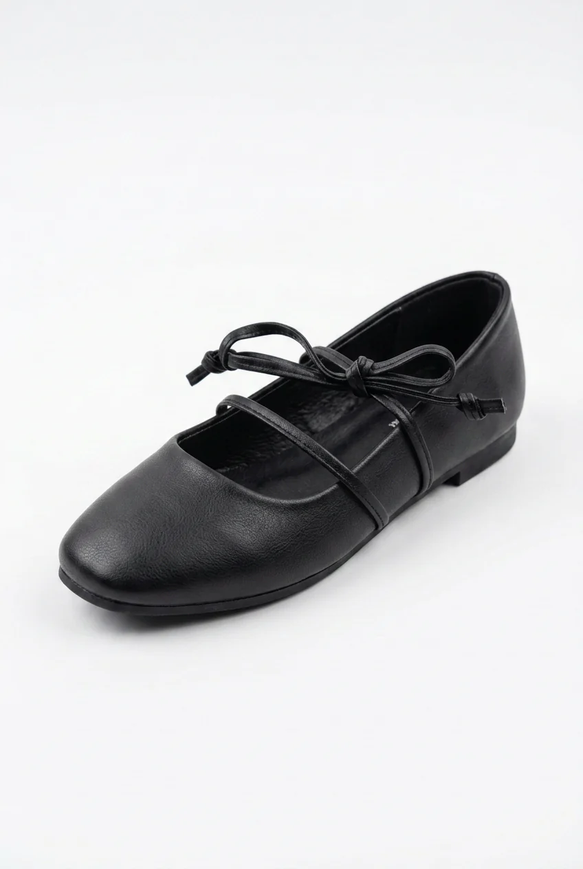 Women’s Tomato Store Lace Up Ballet Flats Shoes Minimal Slip On Design Delicate Tie Detail - Image 4