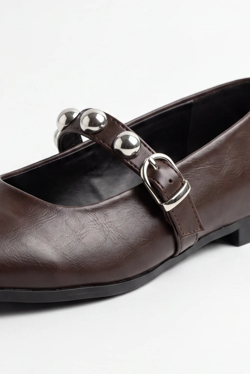 Women’s Tomato Store Mary Jane Ballet Flats Shoes Studded Strap Detail Adjustable Buckle Closure - Image 7