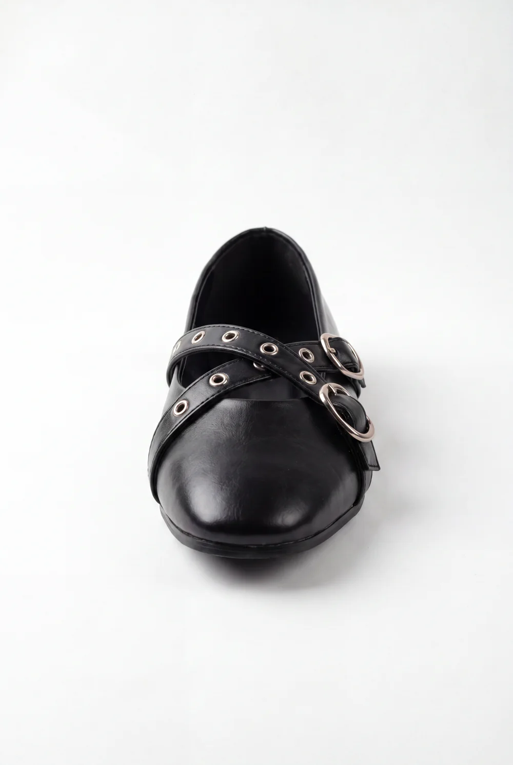Women’s Tomato Store Mary Jane Flats Multi Strap Buckle Details Metal Eyelet Accents Ballet Flats Shoes - Image 2