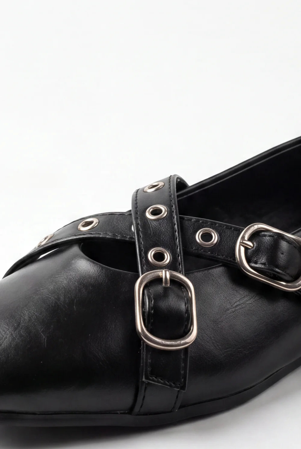 Women’s Tomato Store Mary Jane Flats Multi Strap Buckle Details Metal Eyelet Accents Ballet Flats Shoes - Image 3