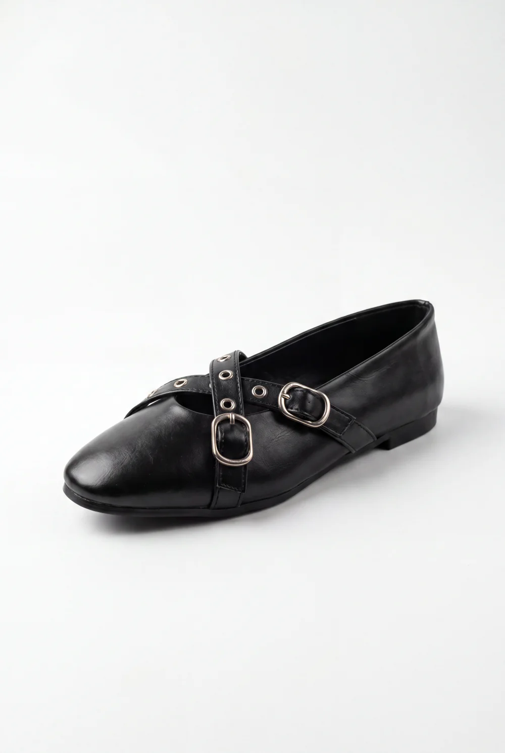 Women’s Tomato Store Mary Jane Flats Multi Strap Buckle Details Metal Eyelet Accents Ballet Flats Shoes - Image 4