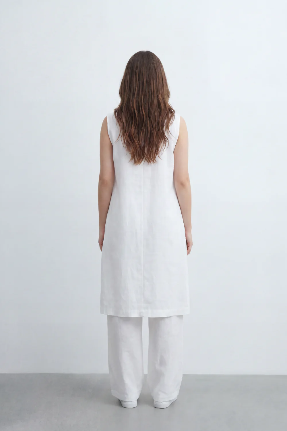 Women’s Tomato Store Nomad Linen Co-Ord Set With Crinkle Slub Texture Plain Dyed Surface Draped Outfit Paperbag Waist Front Tie Detail Relaxed Flowing Fit - Image 10