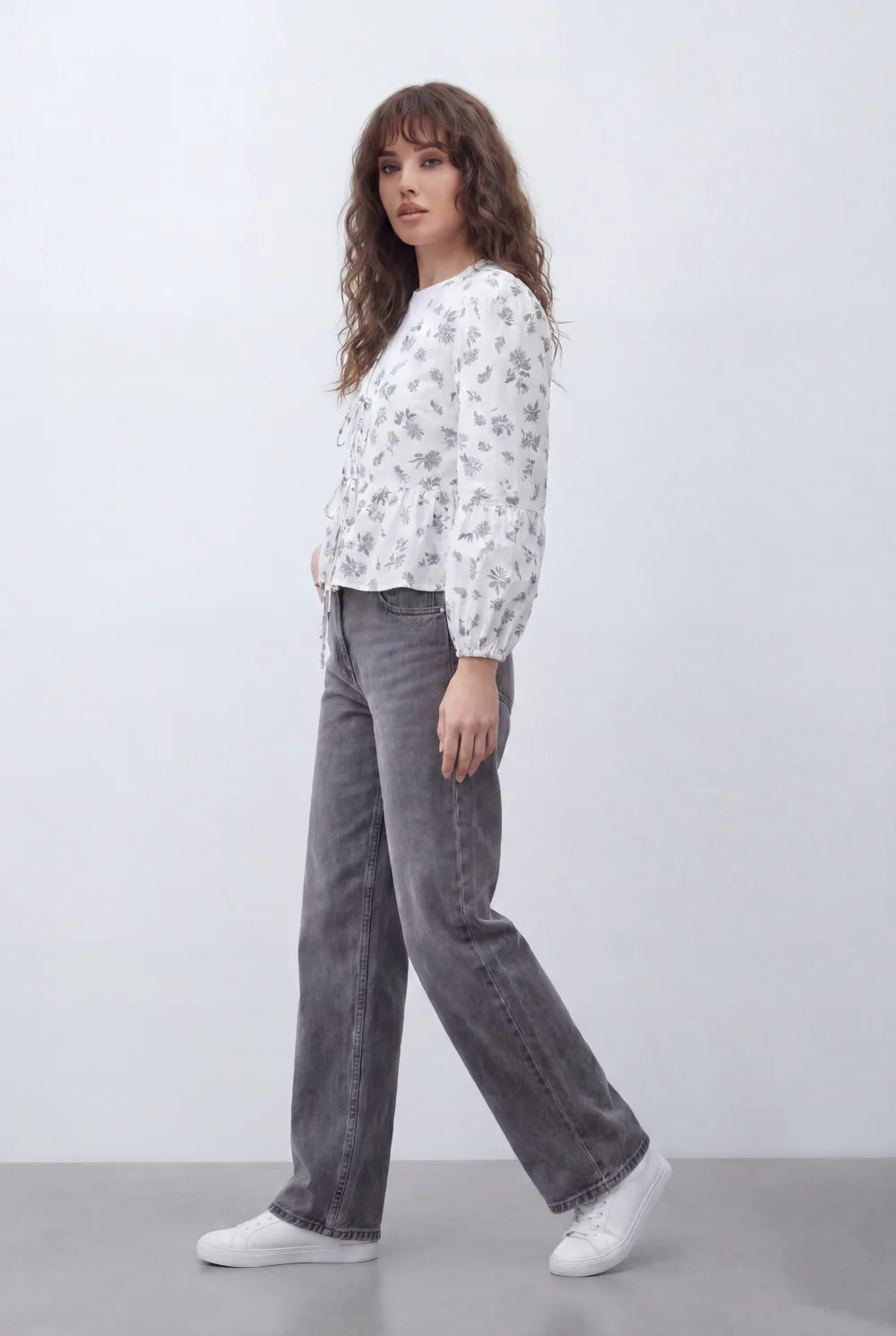 Women’s Tomato Store Printed Peplum Blouse Featuring Delicate Tie Front Details - Image 8