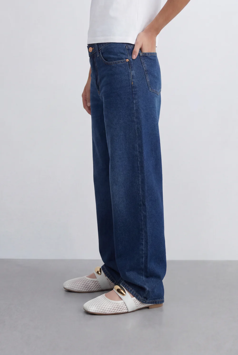 Women’s Tomato Store Relaxed Wide Leg Denim Deep Indigo Wash jeans Pants - Image 3