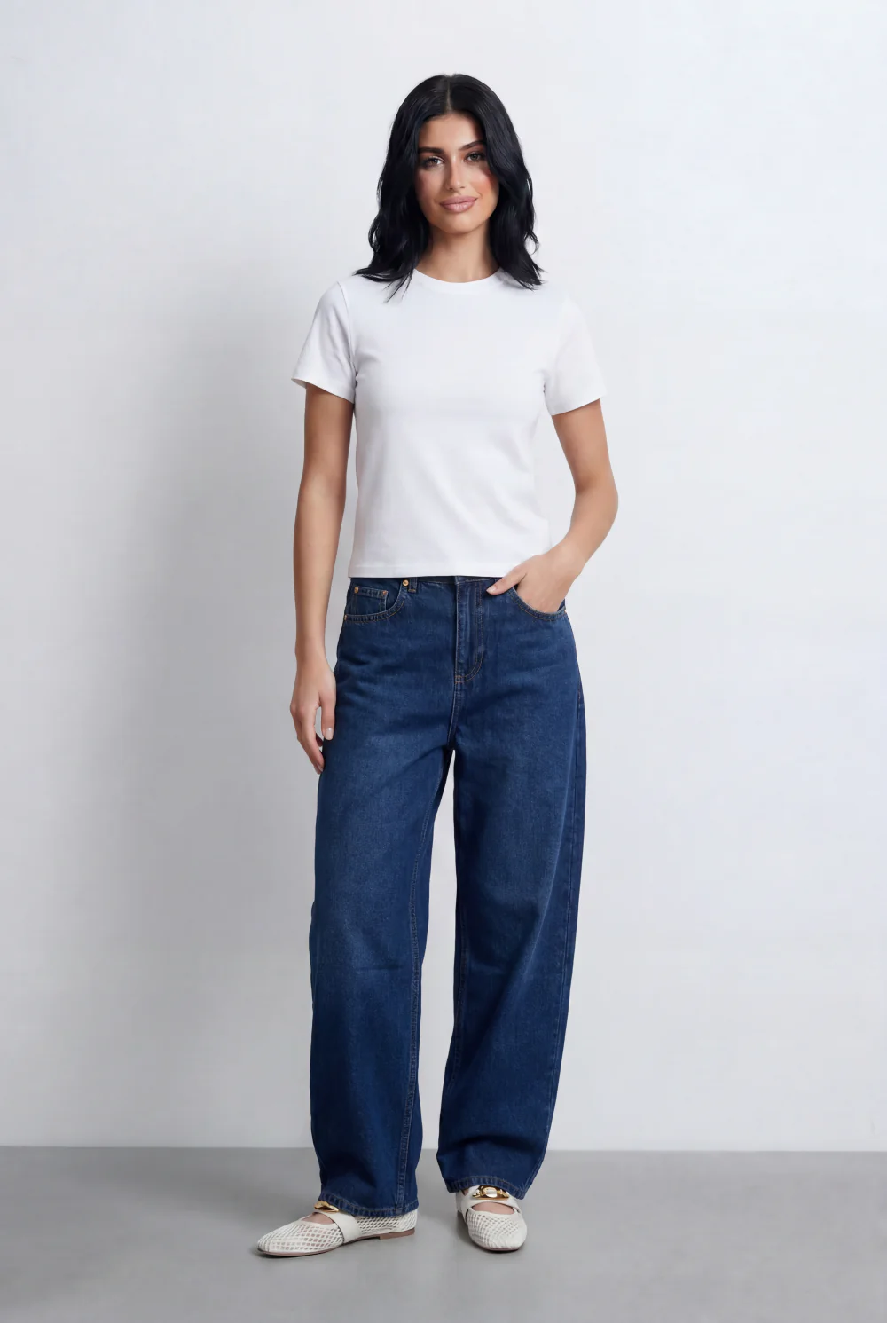 Women’s Tomato Store Relaxed Wide Leg Denim Deep Indigo Wash jeans Pants - Image 4