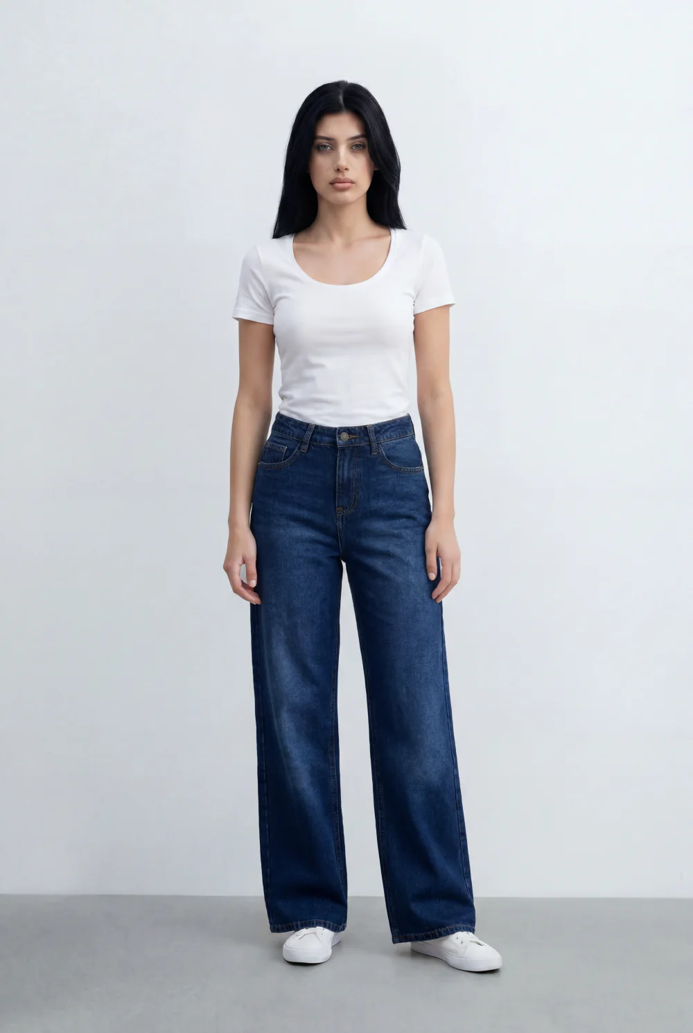 Women’s Tomato Store Soft Washed Finish Wide Leg Denim Pants - Image 3