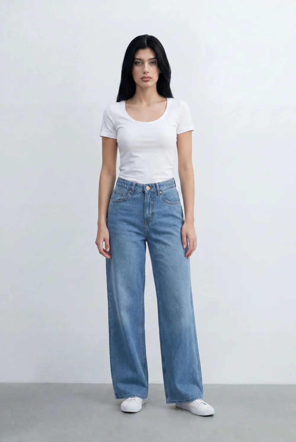 Women’s Tomato Store Soft Washed Finish Wide Leg Denim Pants - Image 7
