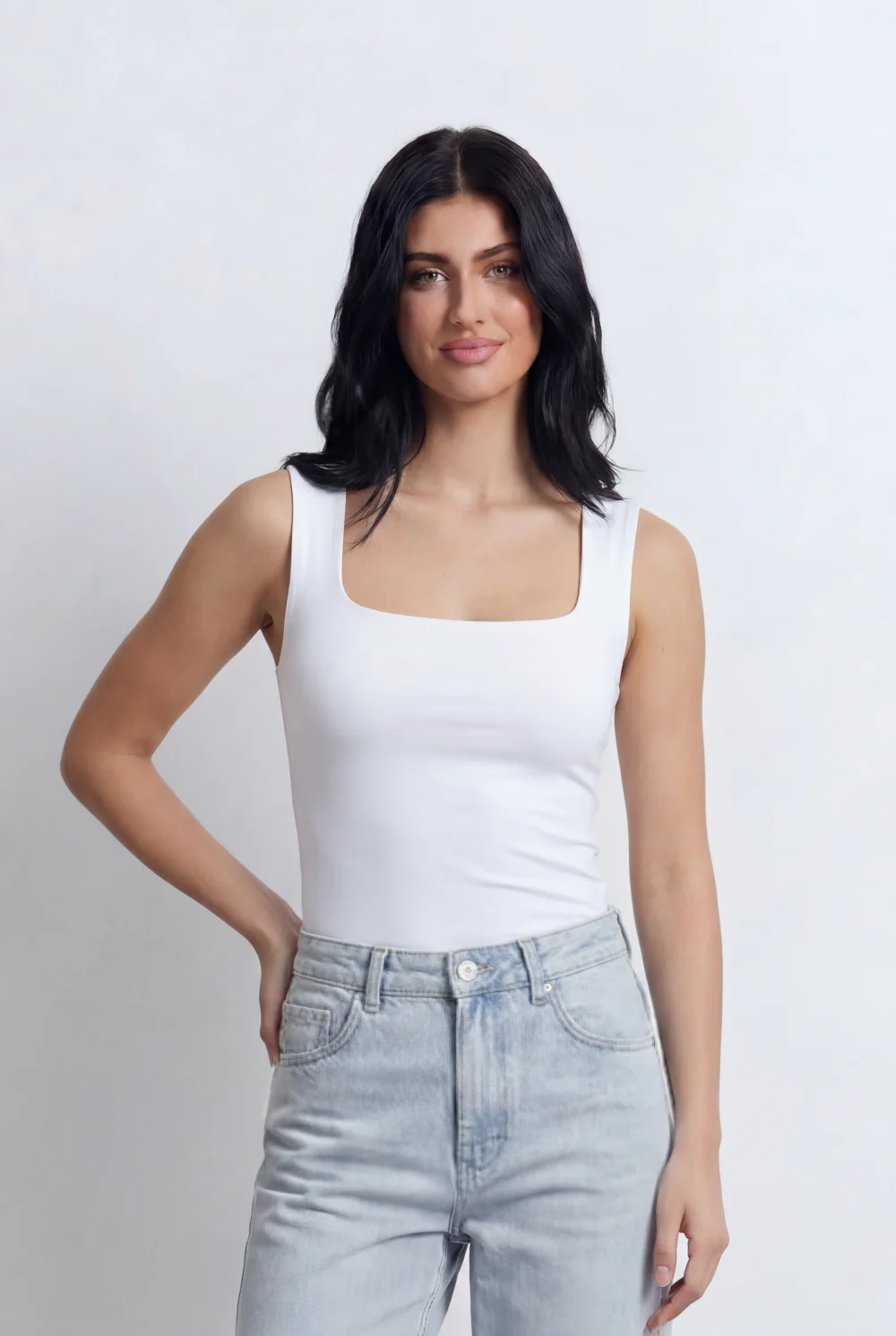 Women’s Tomato Store Square Neck Tank Basic Top Wide Strap Design T-Shirt - Image 13
