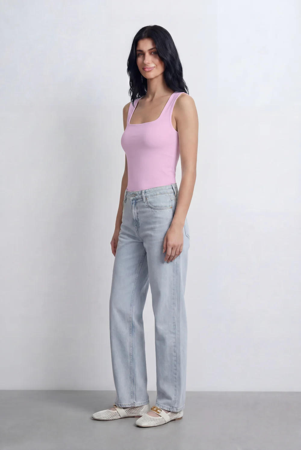 Women’s Tomato Store Square Neck Tank Basic Top Wide Strap Design T-Shirt - Image 17