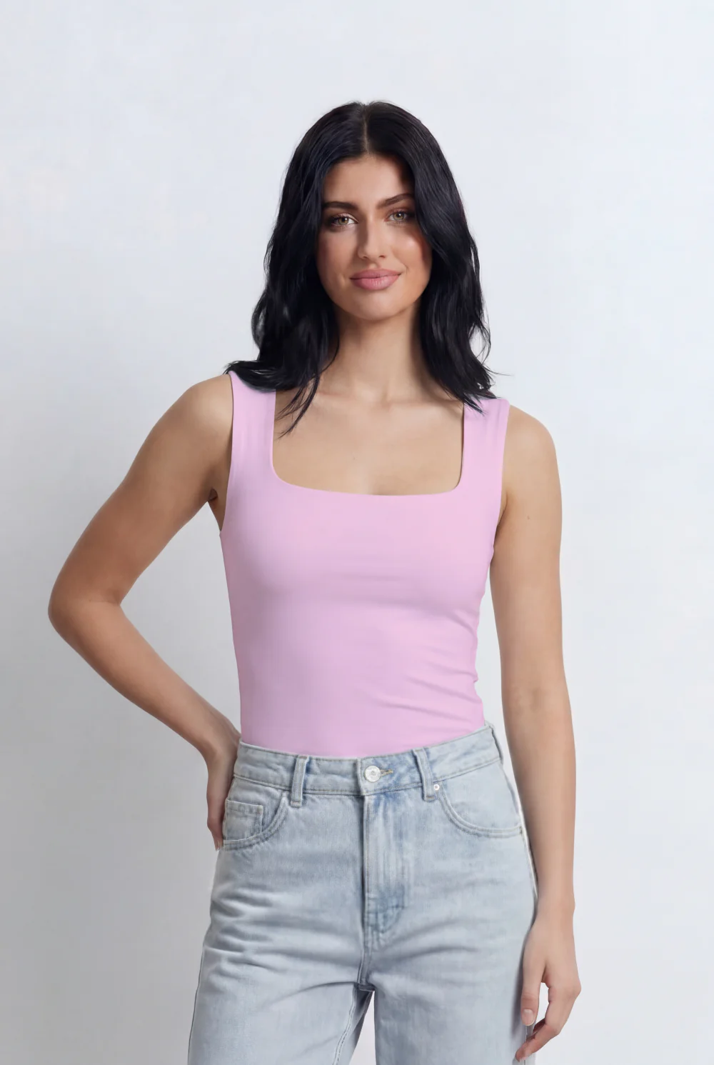 Women’s Tomato Store Square Neck Tank Basic Top Wide Strap Design T-Shirt - Image 18