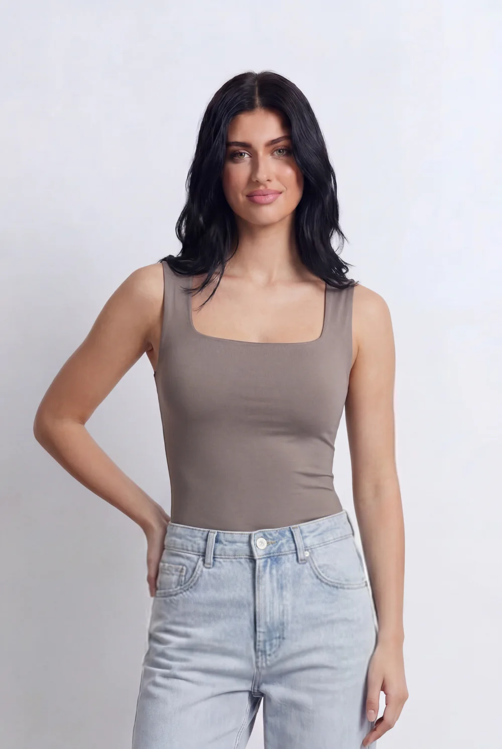 Women’s Tomato Store Square Neck Tank Basic Top Wide Strap Design T-Shirt - Image 9