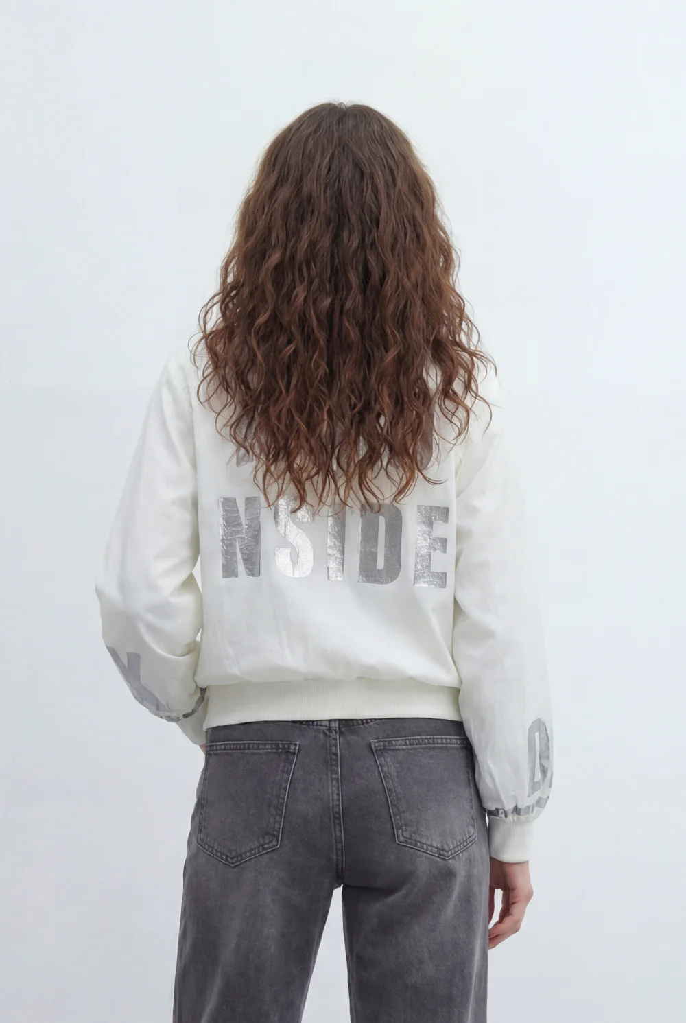 Women’s Tomato Sweatshirt Zip Front Closure Ribbed Trims Bold Sleeve Graphics Large Back Print - Image 6