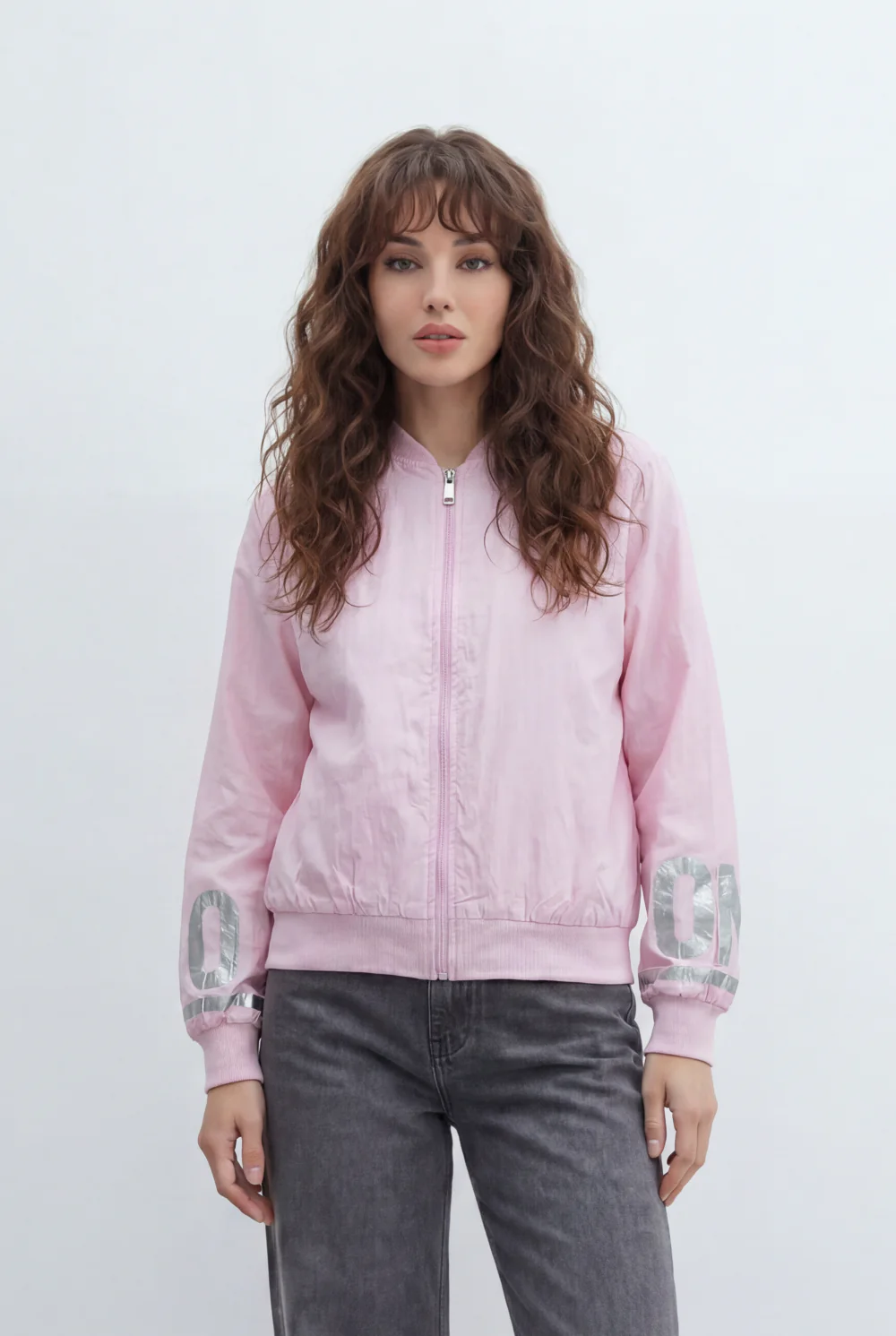Women’s Tomato Sweatshirt Zip Front Closure Ribbed Trims Bold Sleeve Graphics Large Back Print - Image 9