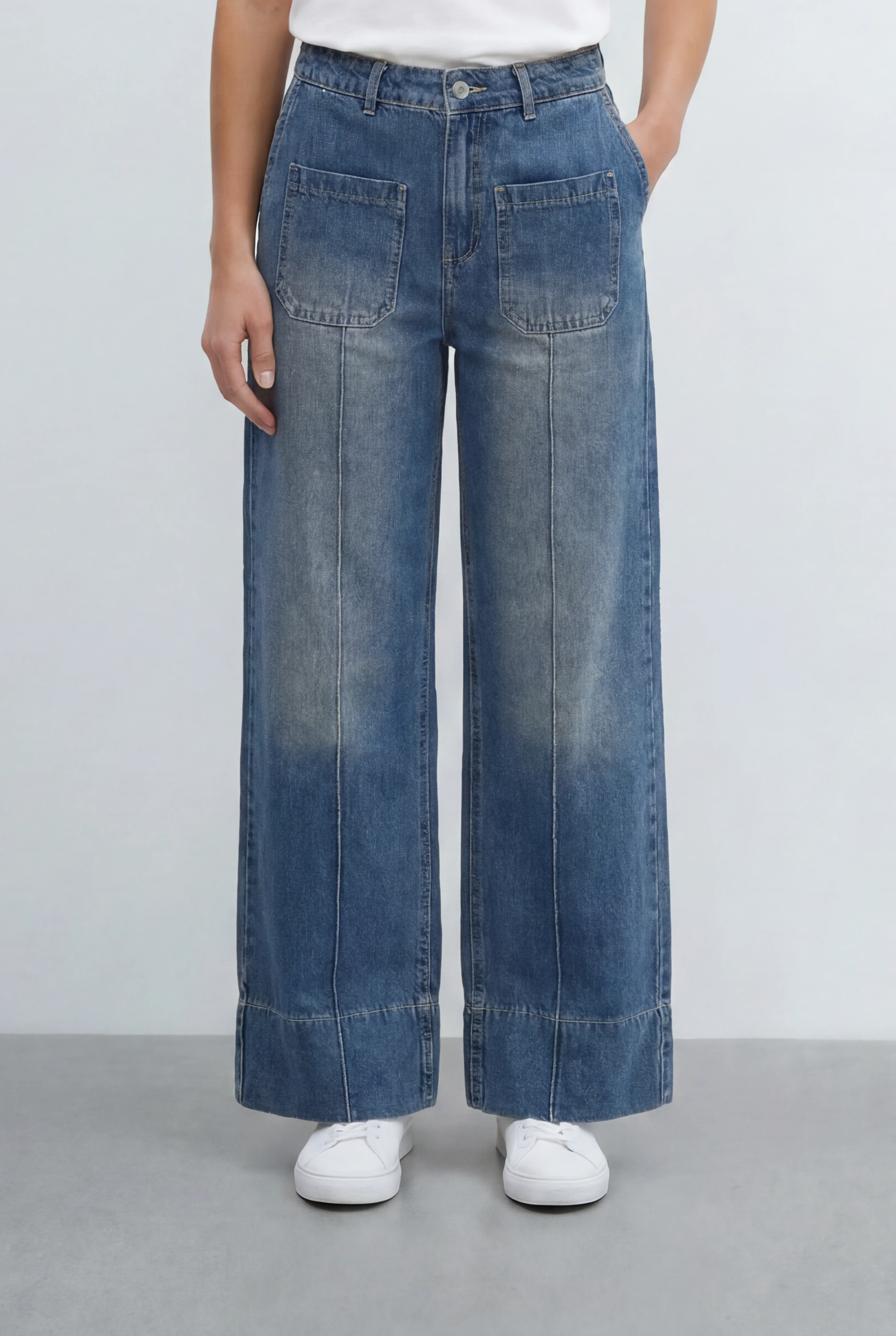 Women's Tomato Store Jeans Used Denim Pants Silhouette Front Patch Pocket Detail - Image 5