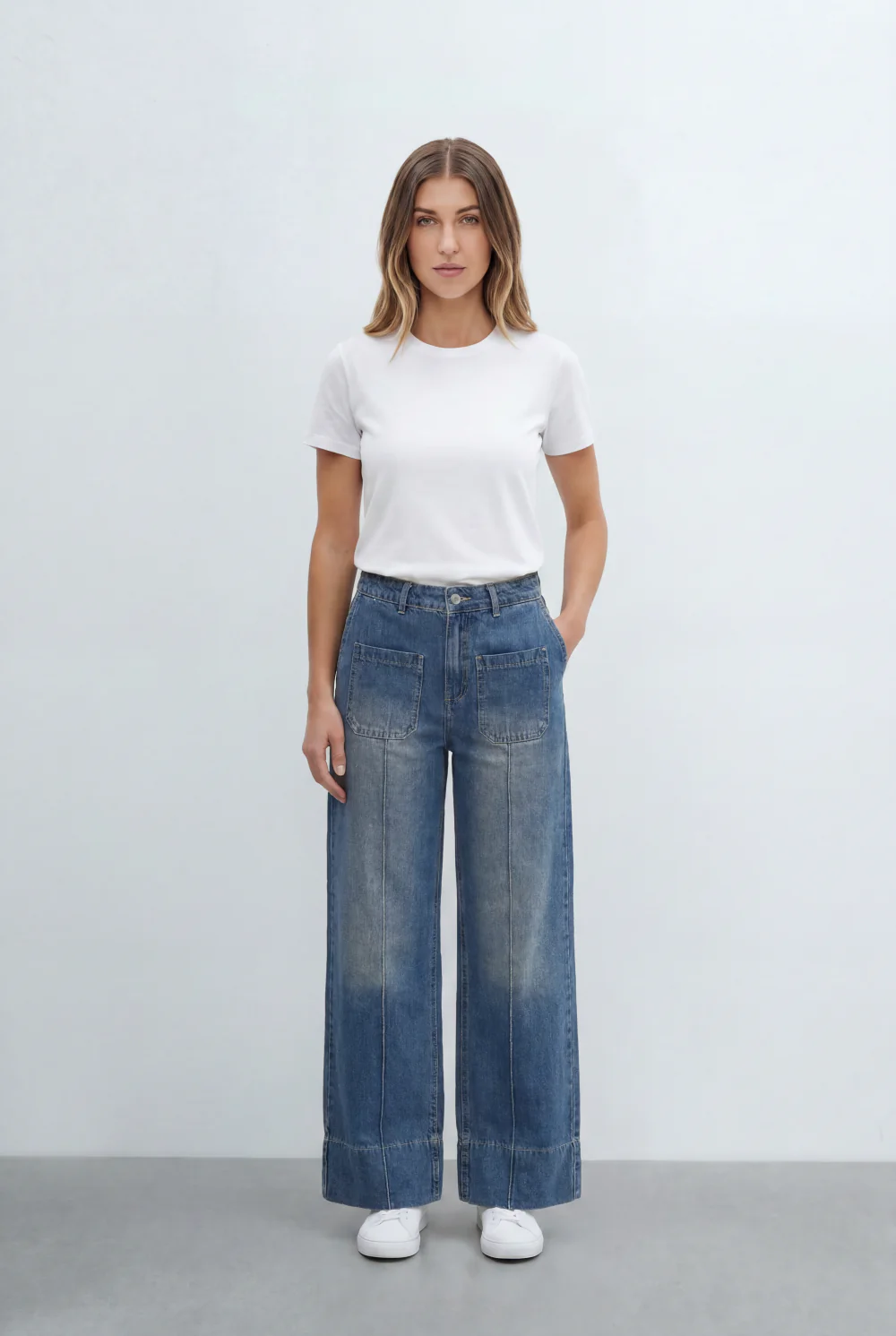 Women's Tomato Store Jeans Used Denim Pants Silhouette Front Patch Pocket Detail - Image 7