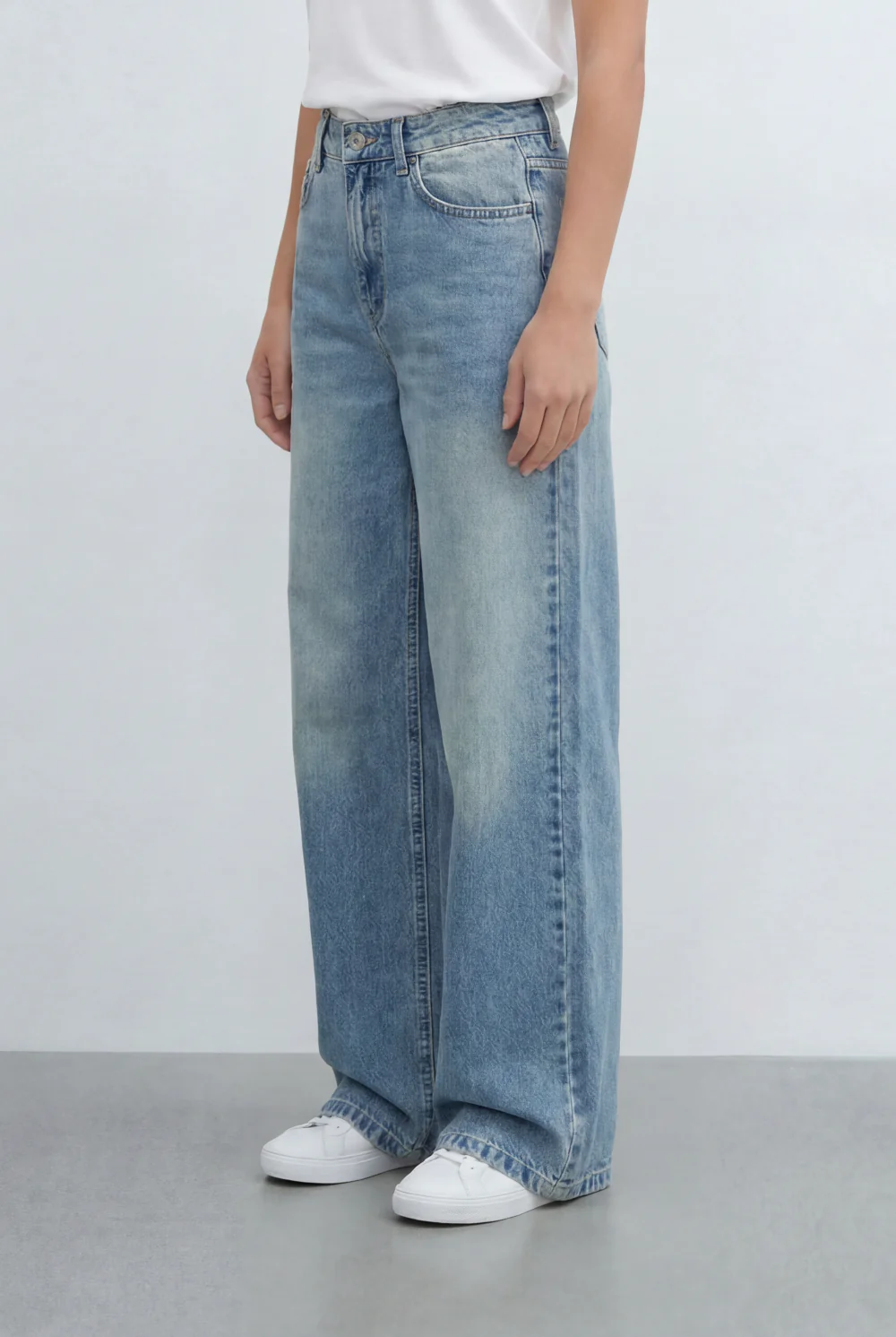 Women's Wide Leg Jeans Tomato Store Relaxed High Rise Denim Vintage Wash Pants - Image 3